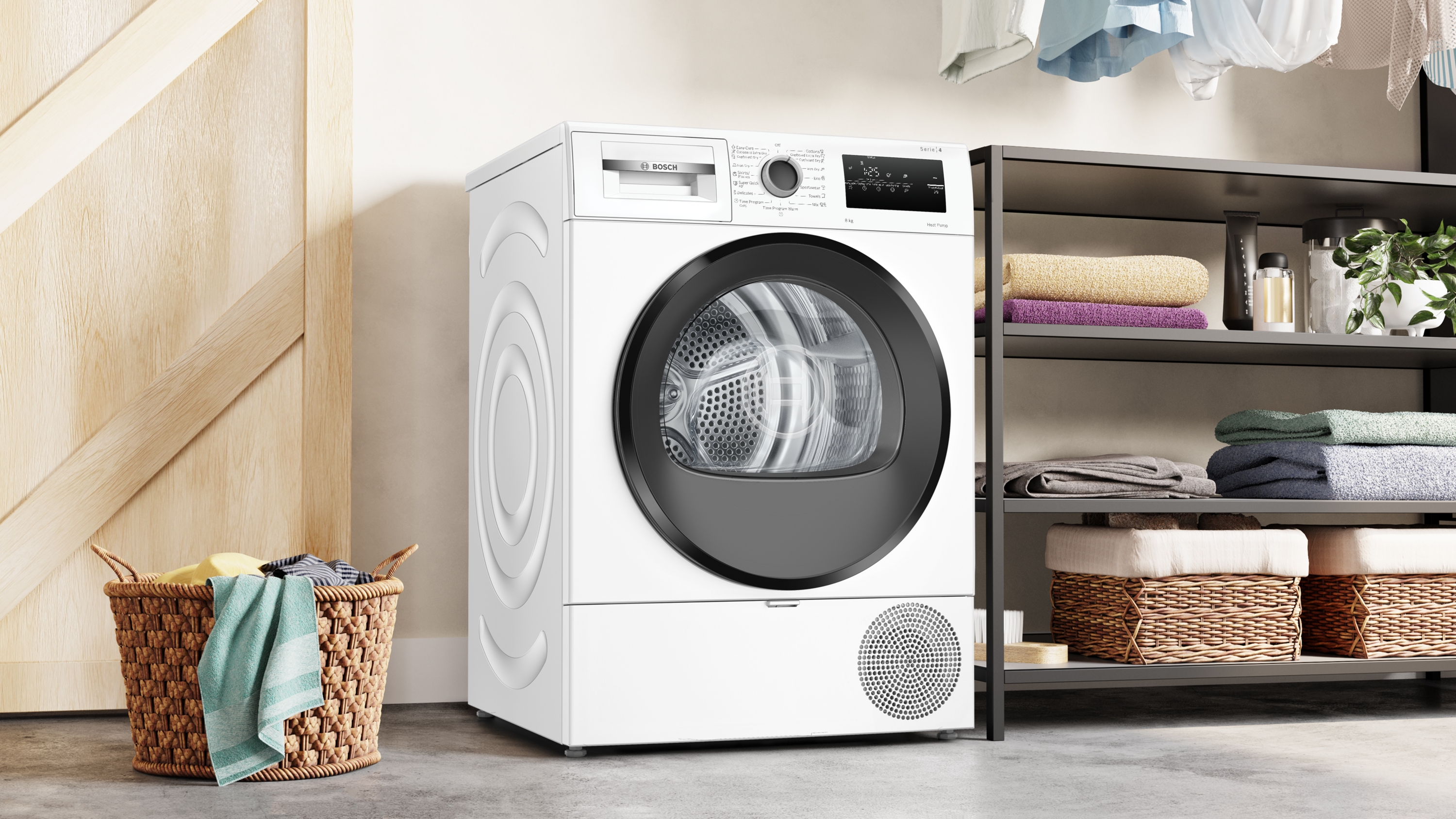 Series 4, heat pump dryer, 8 kg, WTH85221BY