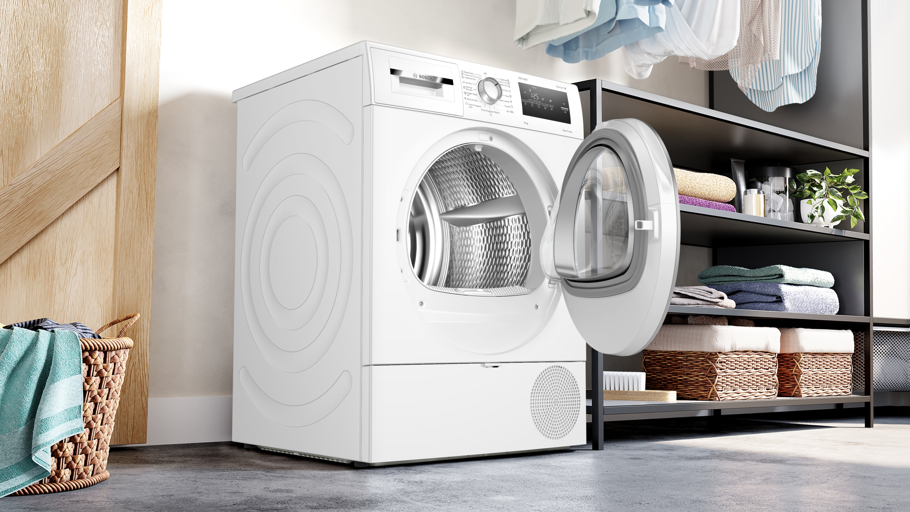 Series 4, heat pump dryer, 8 kg, WTH85293BY