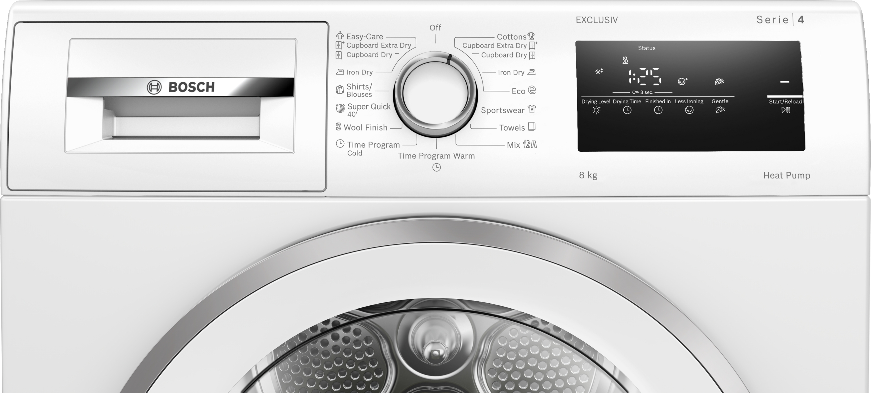 Series 4, heat pump dryer, 8 kg, WTH85293BY