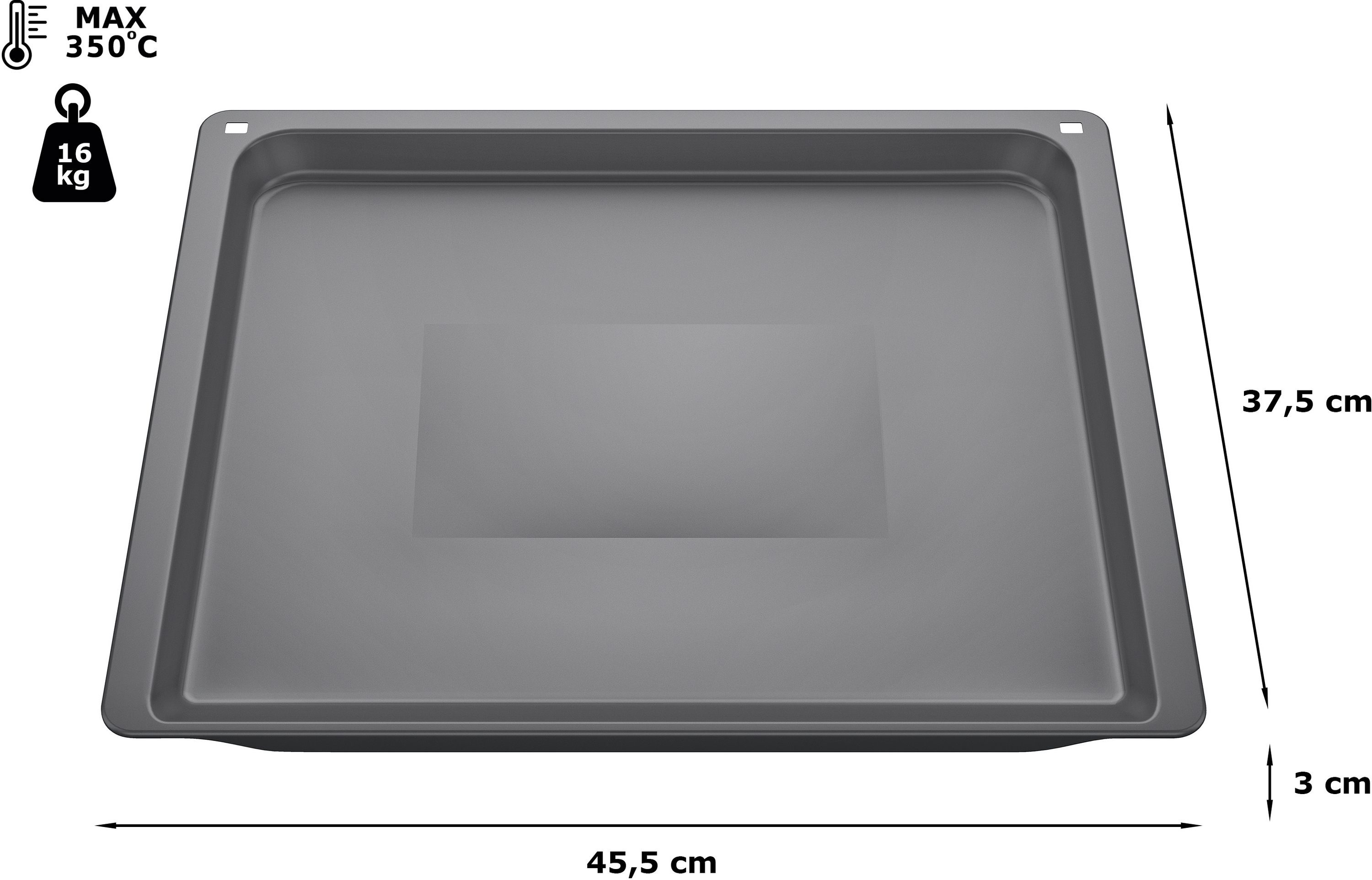 baking tray, 30 x 455 x 375 mm, dishwasher suitable, HEZ631070