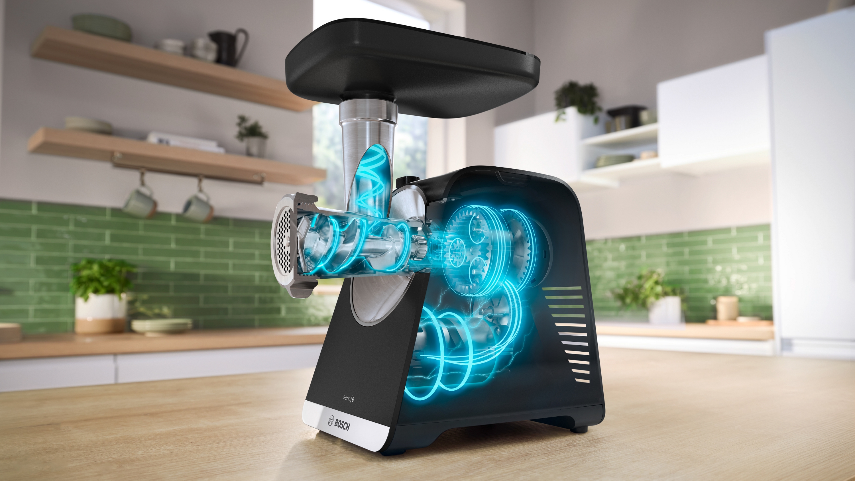 Serija 6, Mašina za mlevenje mesa, MultiPower Series 6, 2100 W, Crna, Srebrna metalik, MFWS682B