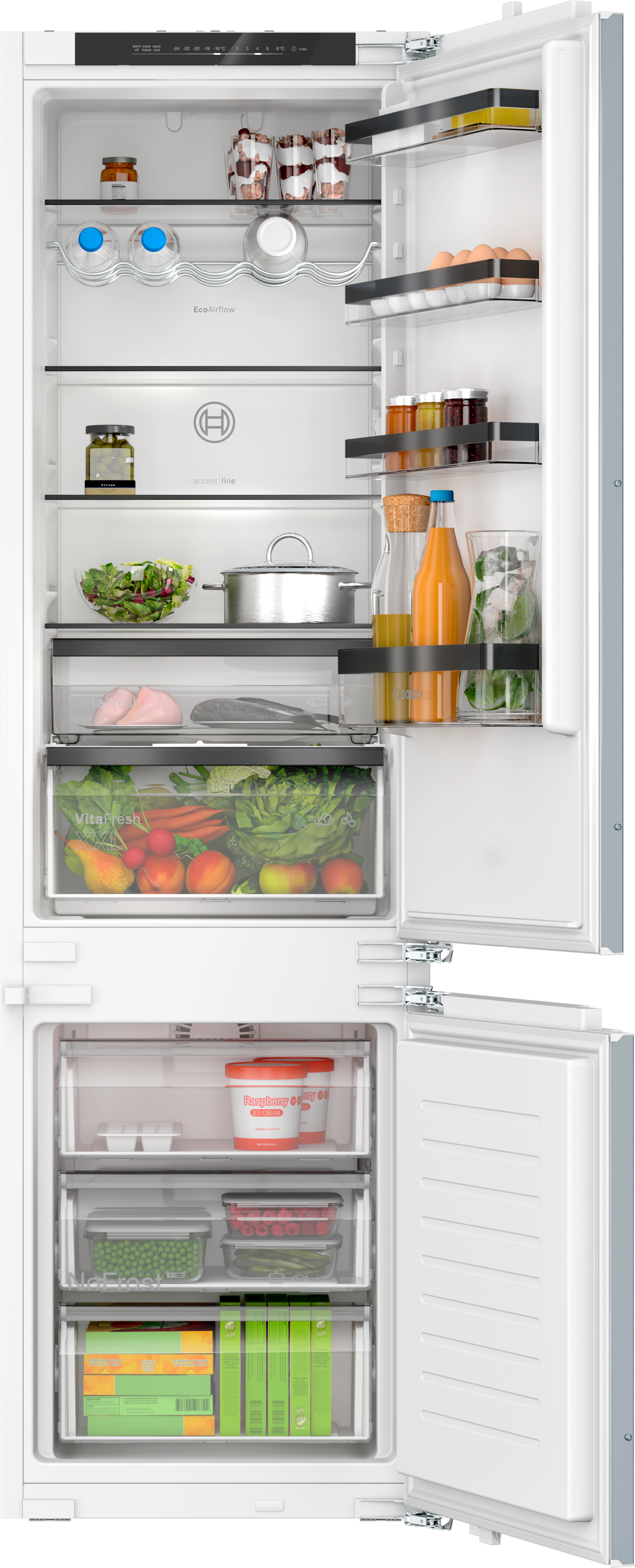 Serija 4, Ugradni frižider sa zamrzivačem dole, 193.5 x 55.8 cm, Fiksna šarka, KIN96SFD0