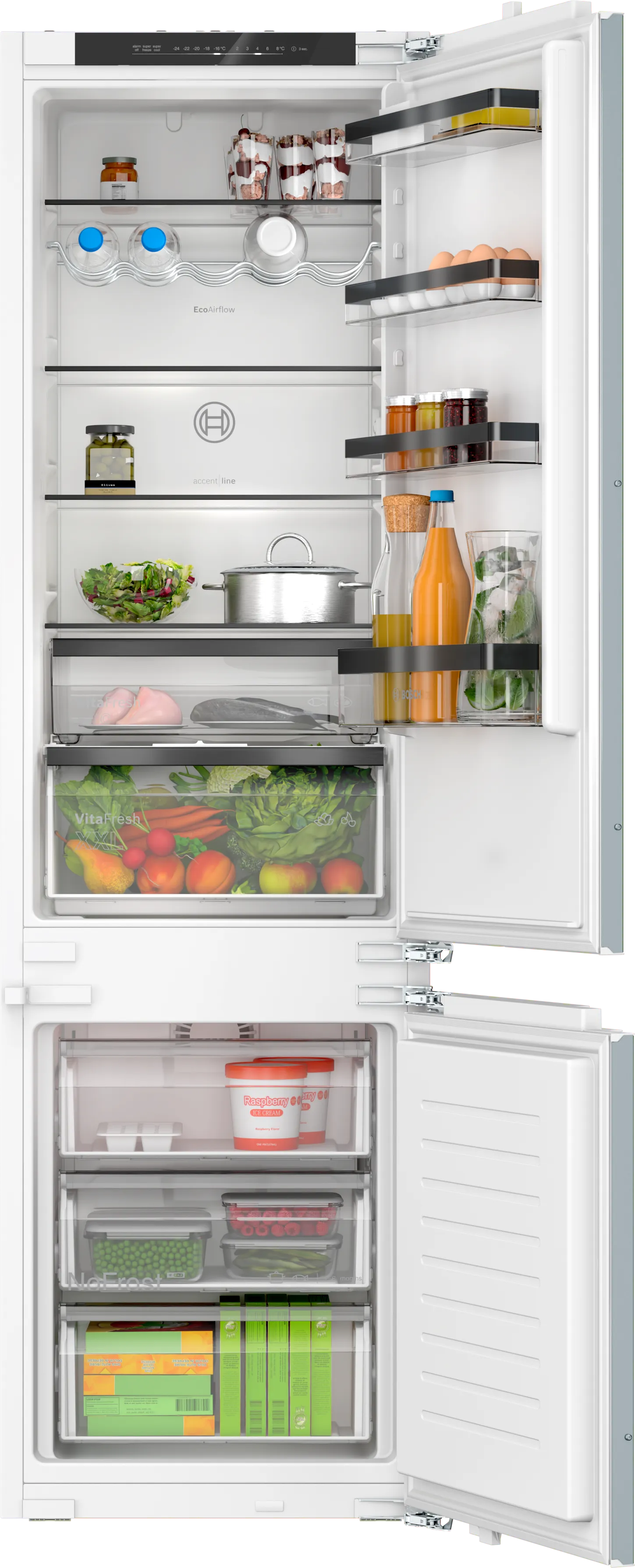 Serija 4, Ugradni frižider sa zamrzivačem dole, 193.5 x 55.8 cm, Fiksna šarka, KIN96SFD0