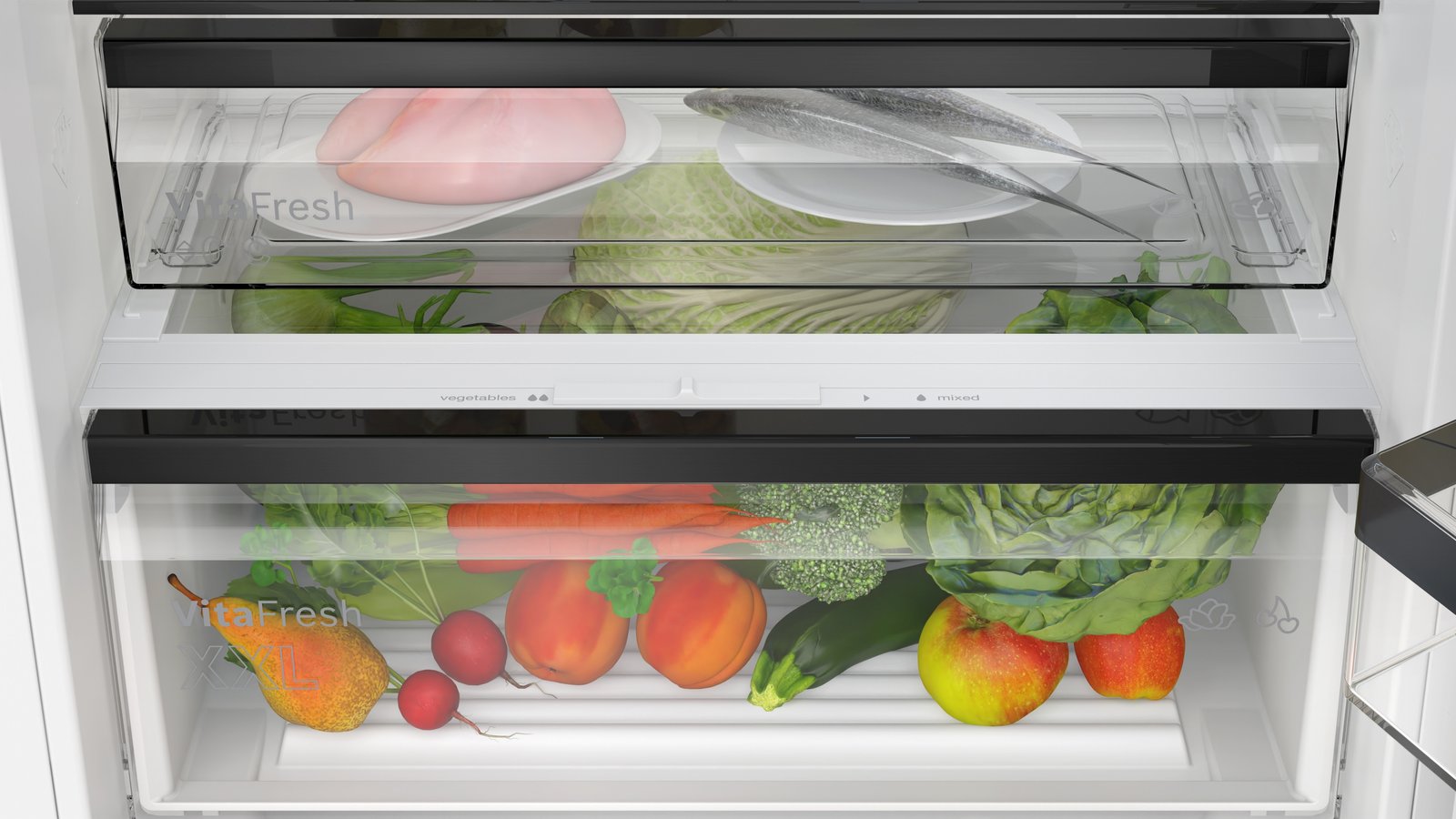 Serija 6, Ugradni frižider sa zamrzivačem dole, 193.5 x 70.8 cm, Fiksna šarka, lagano zatvaranje, KBN96SDD0