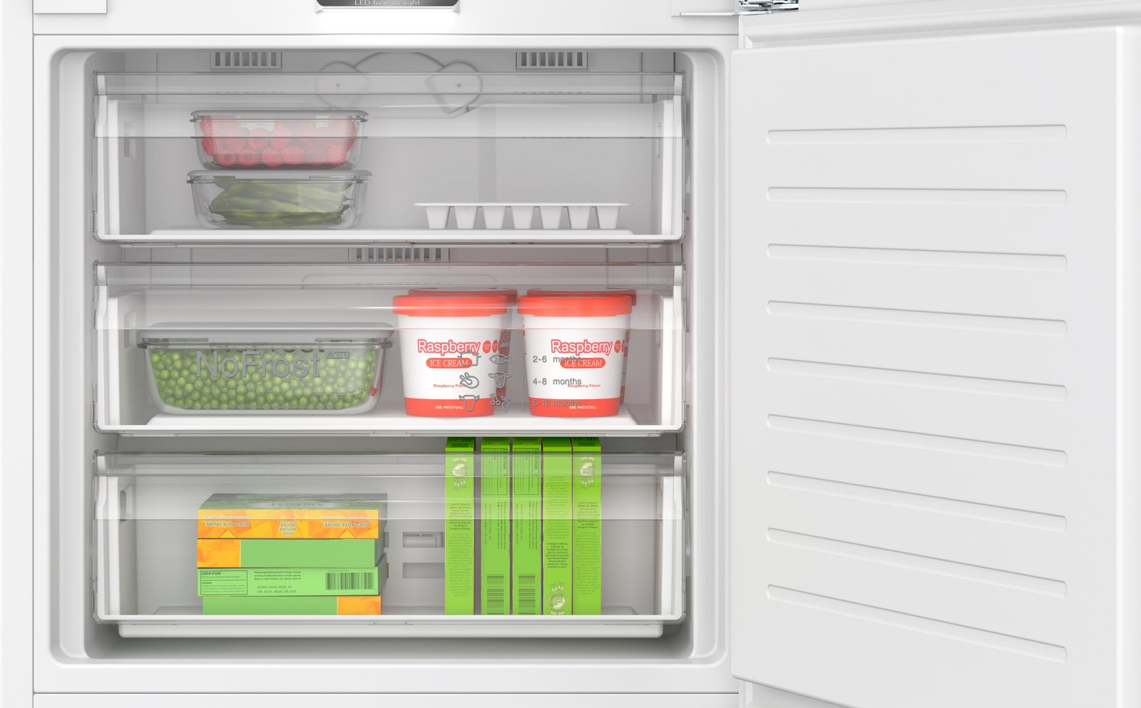 Serija 6, Ugradni frižider sa zamrzivačem dole, 193.5 x 70.8 cm, Fiksna šarka, lagano zatvaranje, KBN96SDD0