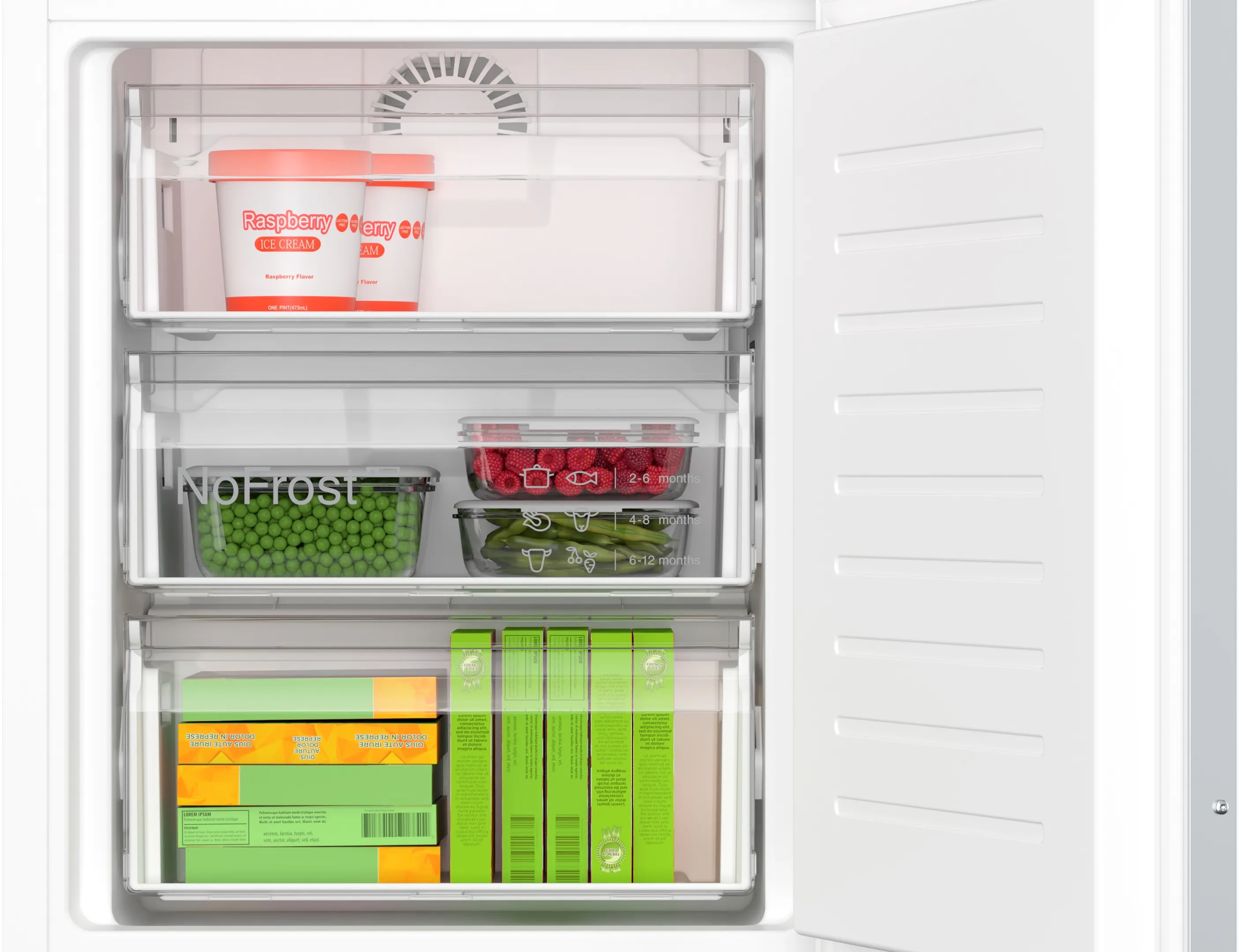 Serija 6, Ugradni frižider sa zamrzivačem dole, 177.2 x 55.8 cm, Fiksna šarka, lagano zatvaranje, KIN86SDD0