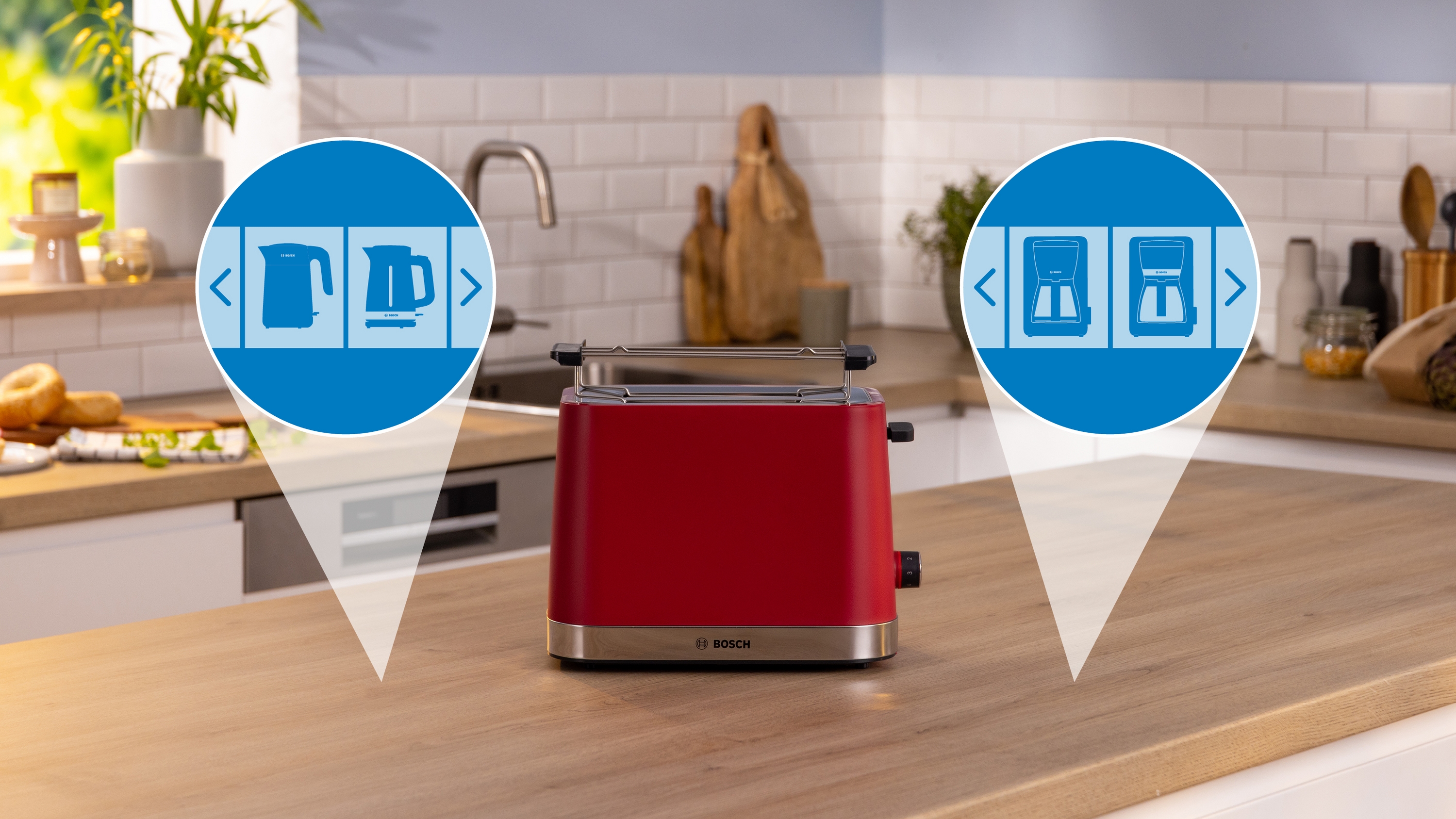 Compact toaster, MyMoment, Red, TAT4M224