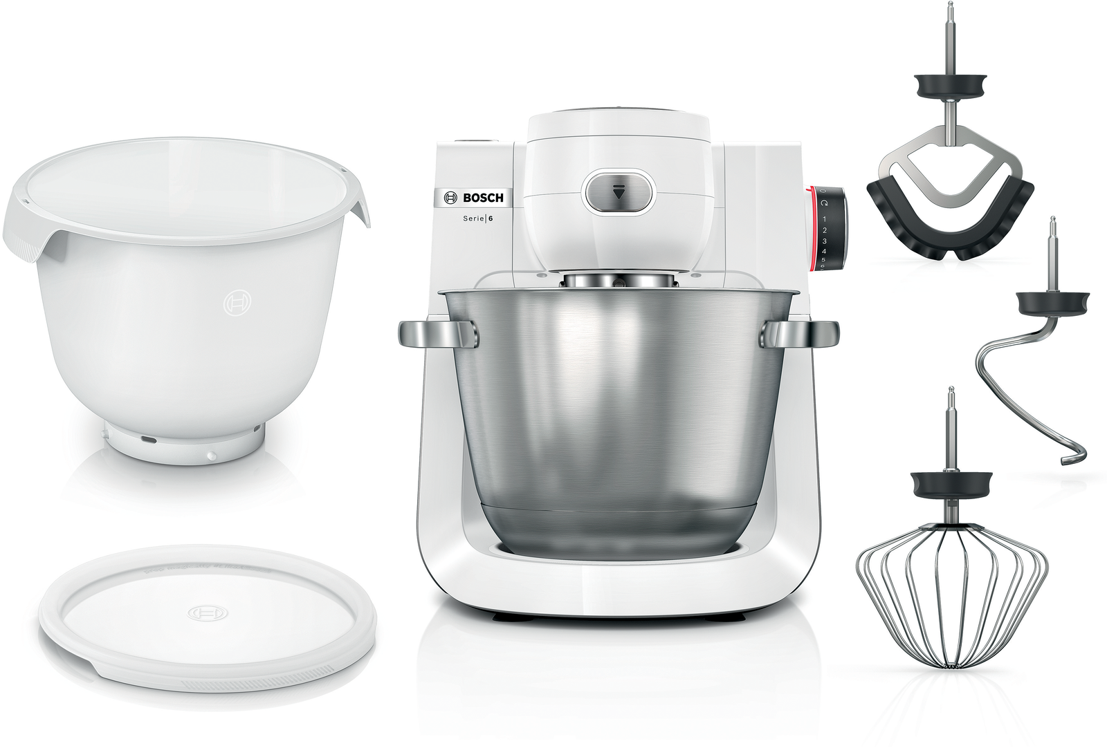 Serija 6, Kuhinjski robot, 1600 W, Bela, Brušeni nerđajući čelik, MUMS6EW18