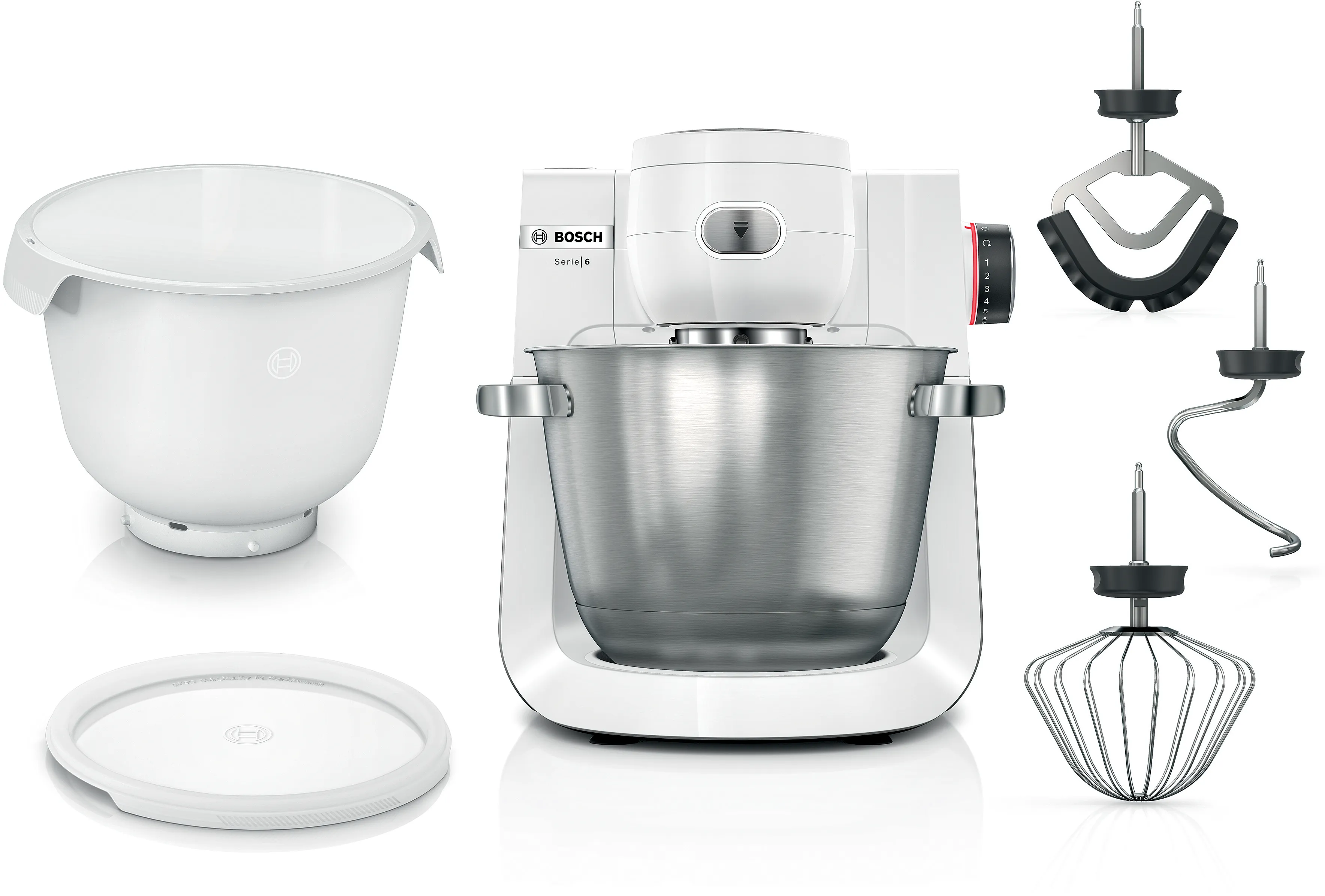 Serija 6, Kuhinjski robot, 1600 W, Bela, Brušeni nerđajući čelik, MUMS6EW18