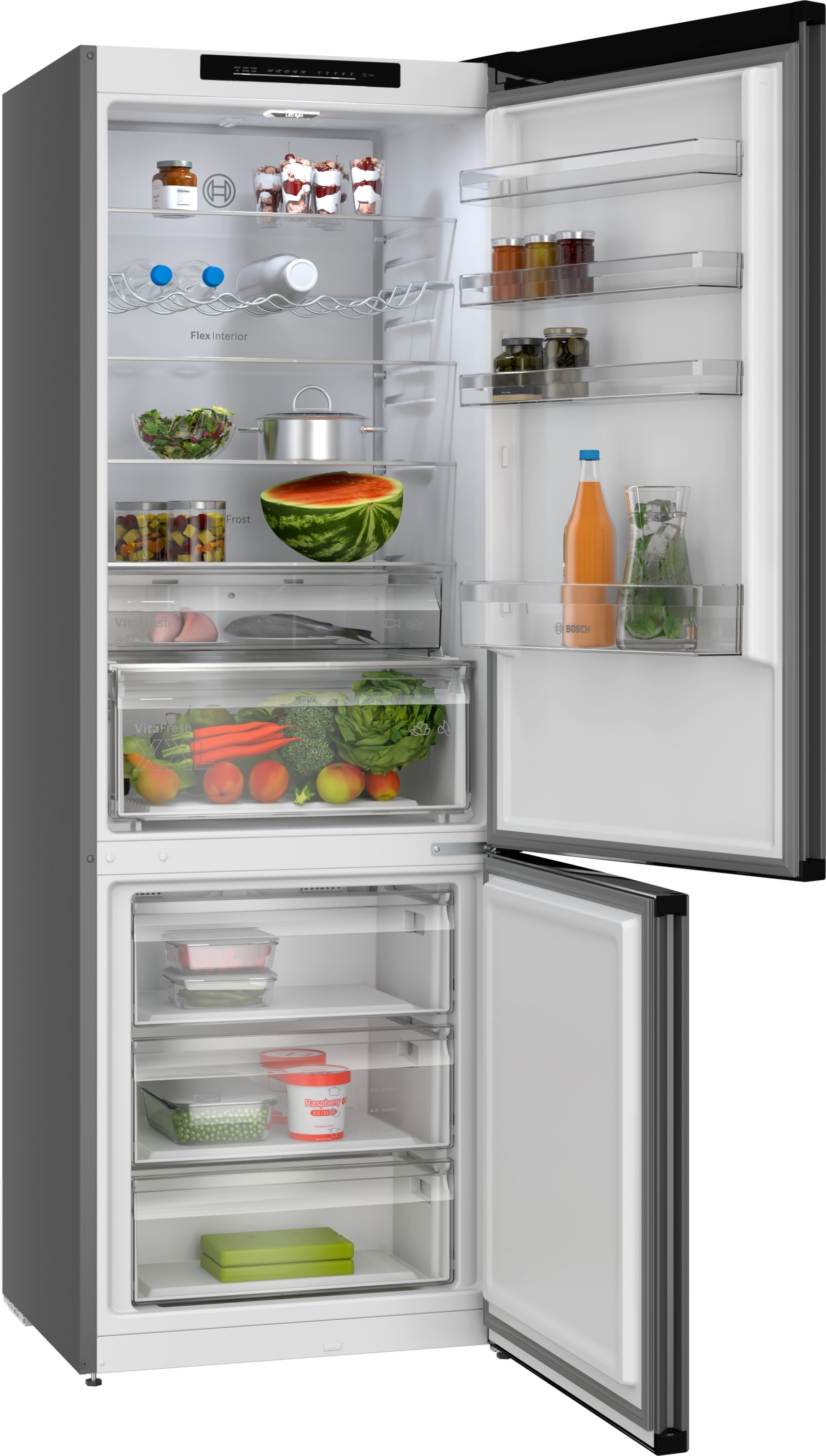 Serija 4, Samostojeći frižider sa zamrzivačem dole, 203 x 70 cm, Liveno gvožđe, Green Collection, Total No Frost, KGN49OCAF