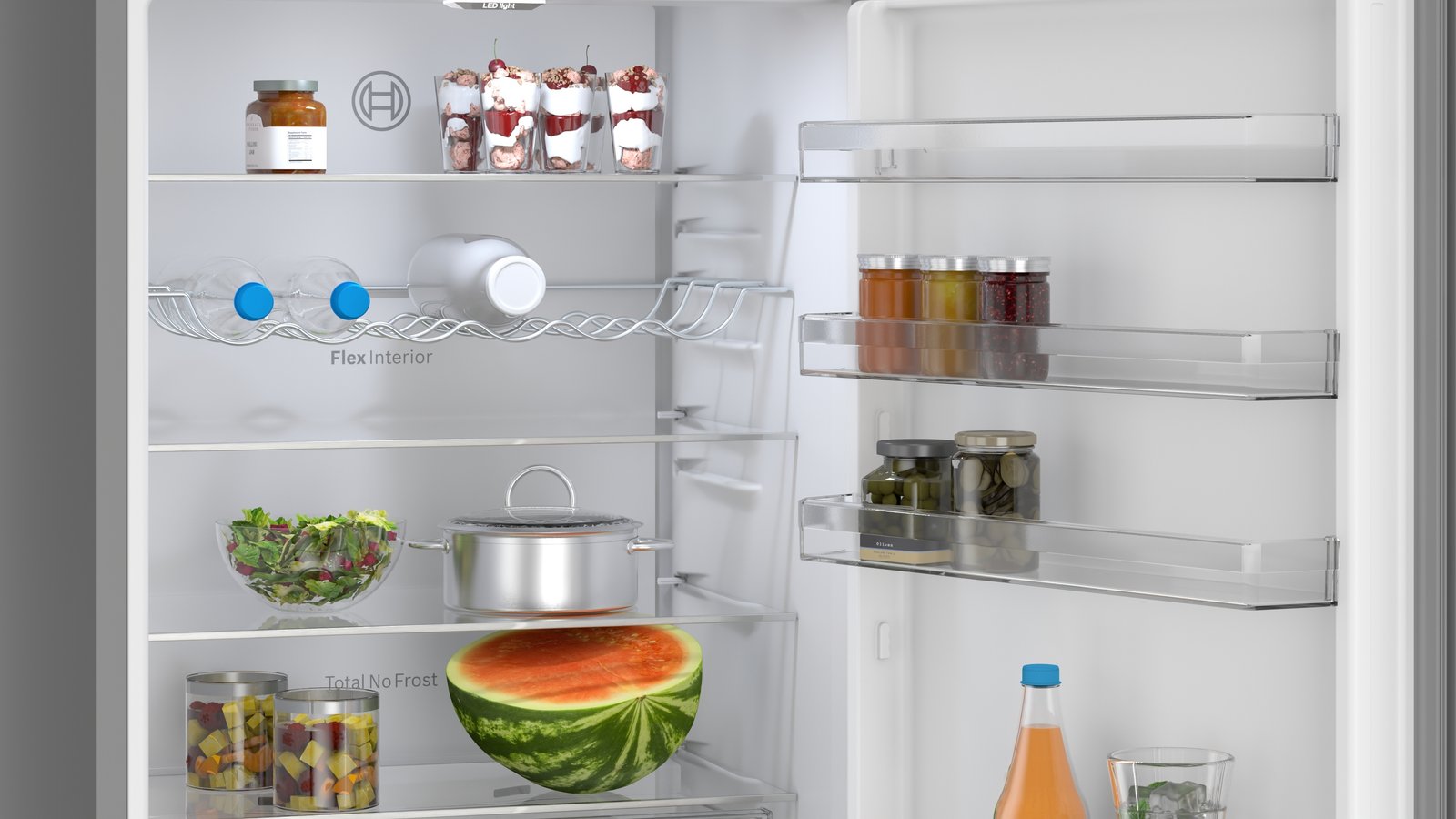 Serija 4, Samostojeći frižider sa zamrzivačem dole, 203 x 70 cm, Liveno gvožđe, Green Collection, Total No Frost, KGN49OCAF