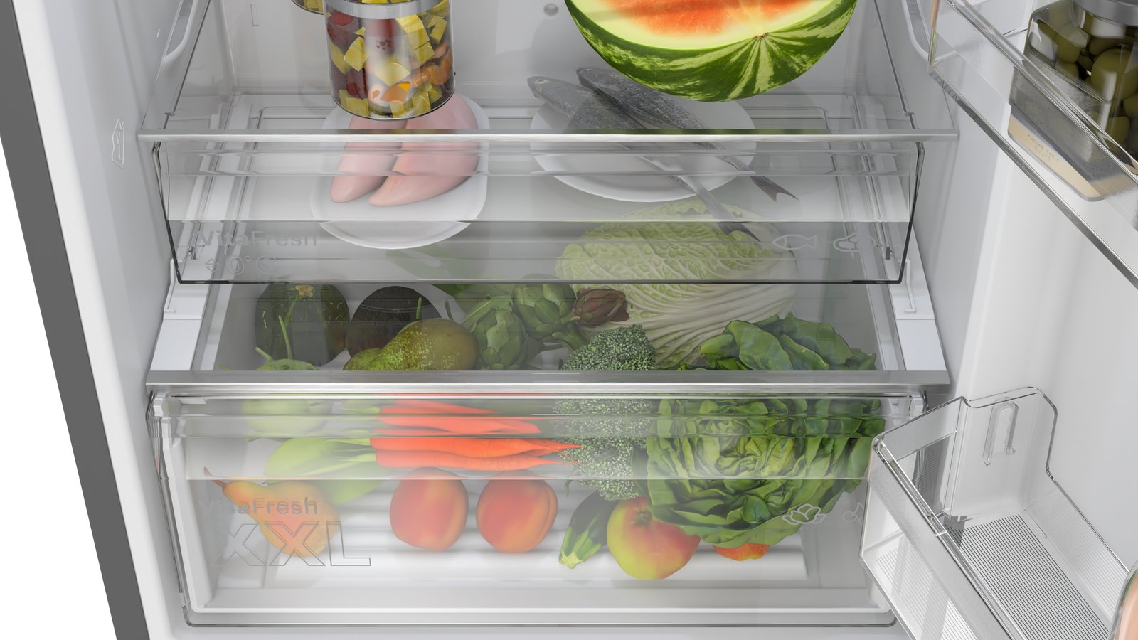 Serija 4, Samostojeći frižider sa zamrzivačem dole, 203 x 70 cm, Liveno gvožđe, Green Collection, Total No Frost, KGN49OCAF