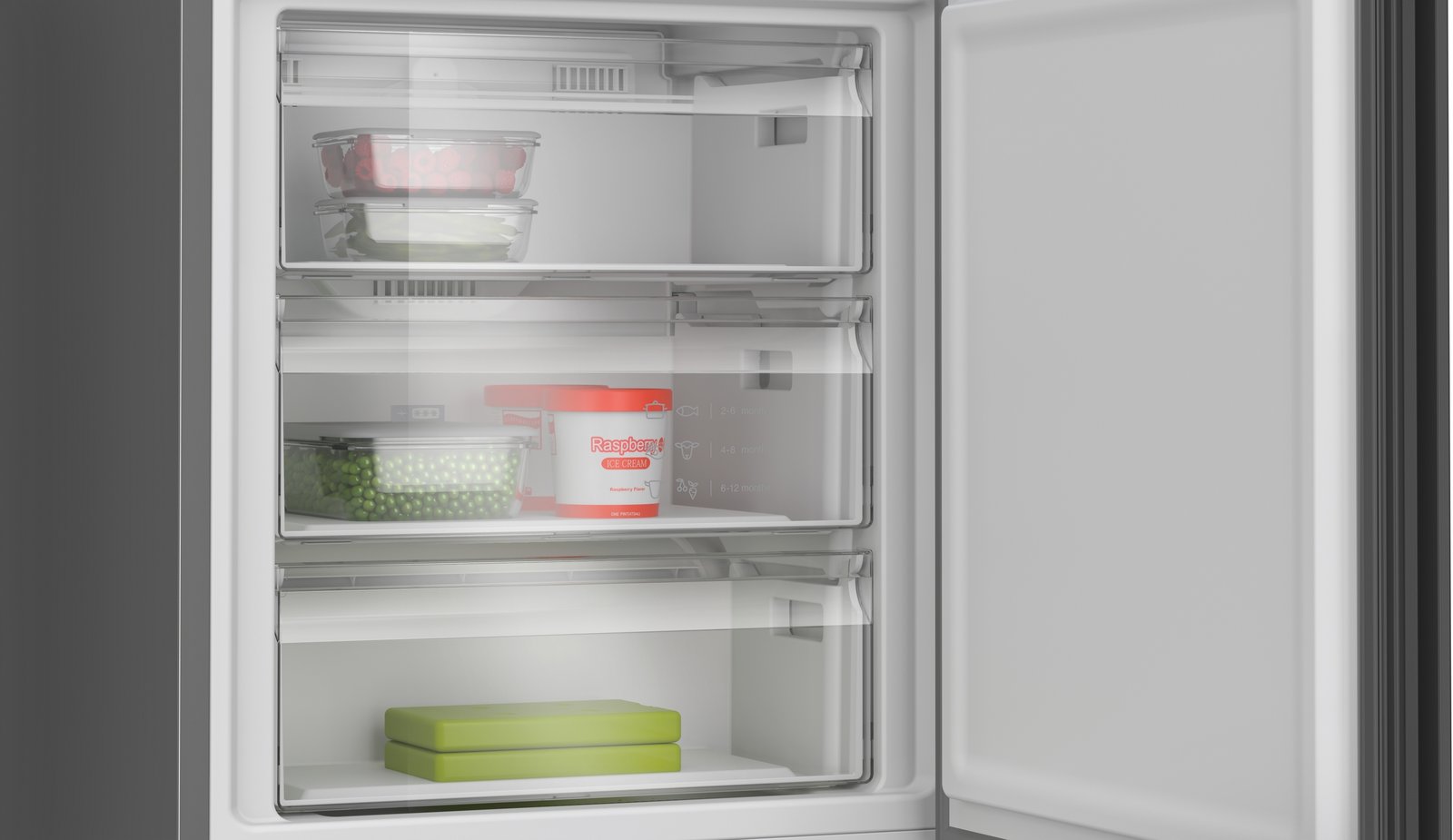 Serija 4, Samostojeći frižider sa zamrzivačem dole, 203 x 70 cm, Liveno gvožđe, Green Collection, Total No Frost, KGN49OCAF