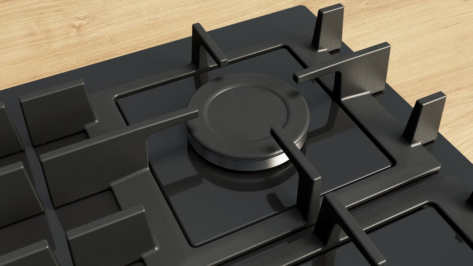 Serija 4, Plinska ploča za kuvanje, 60 cm, Kaljeno staklo, Crna, PNP6B6K40