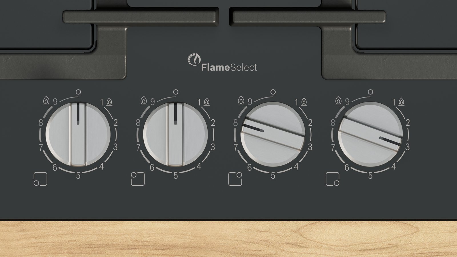 Serija 6, Plinska ploča za kuvanje, 60 cm, Kaljeno staklo, Crna, PPP6A6I40