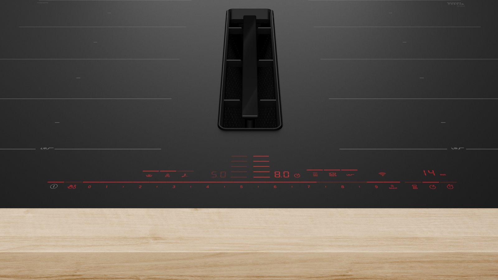 Serija 8, Indukciona ploča za kuvanje sa integrisanim aspiratorom, 80 cm, Plavo crna, ugradnja u ravni radne ploče, PXX82BD56E