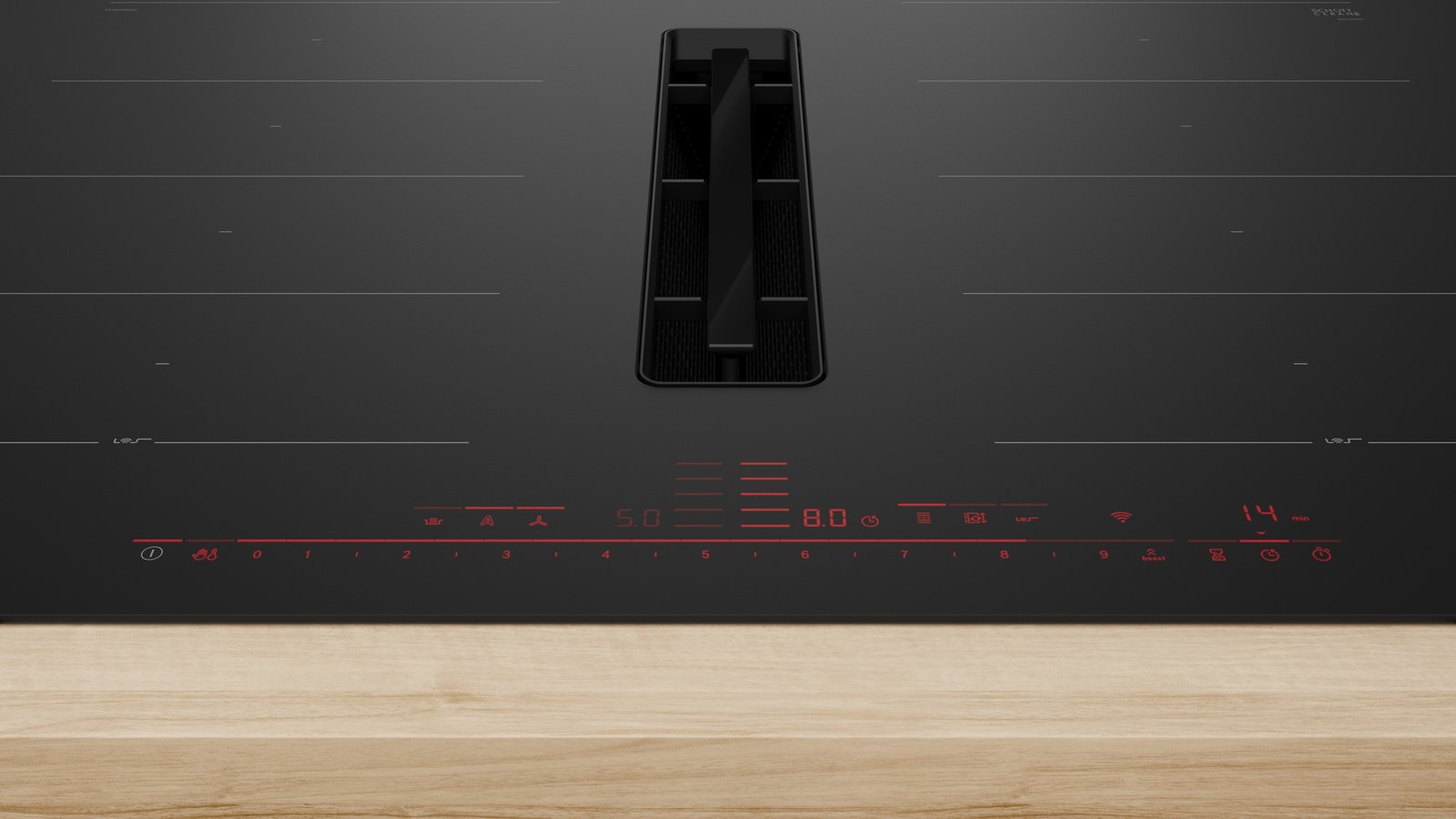 Serija 8, Indukciona ploča za kuvanje sa integrisanim aspiratorom, 80 cm, Plavo crna, ugradnja sa okvirom, PXX89BD56E