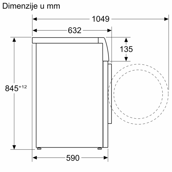 Series 4, washing machine, frontloader fullsize, 8 kg, 1400 rpm, WAN2829NBY