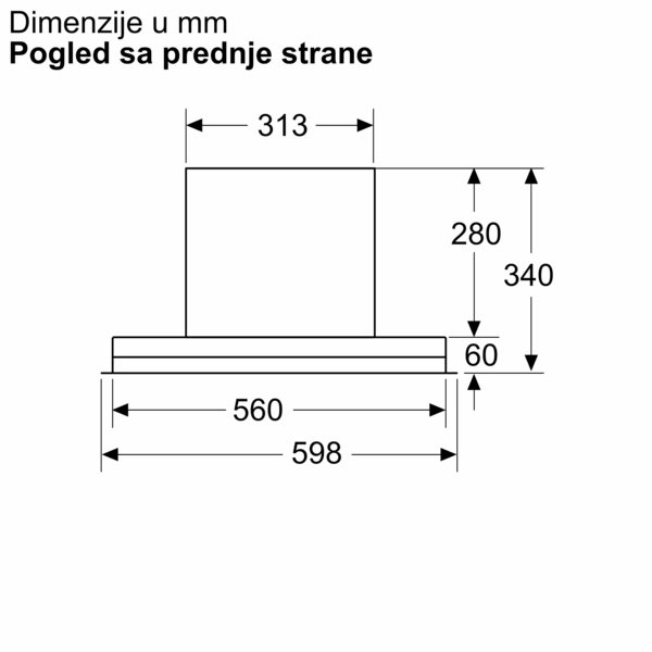 Series 4, Integrated Design Hood, 60 cm, clear glass, Matt black , DBB65CC60