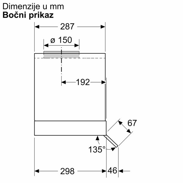 Series 4, Integrated Design Hood, 60 cm, clear glass, Matt black , DBB65CC60