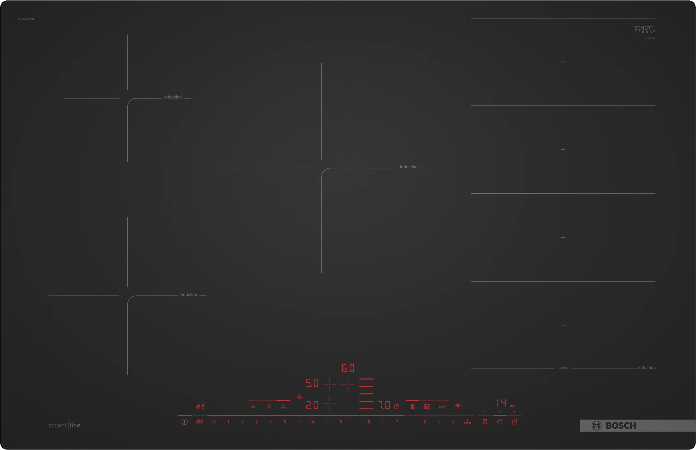 Serija 8, Indukciona ploča za kuvanje, 80 cm, Plavo crna, ugradnja u ravni radne ploče, PXV82BDV1E