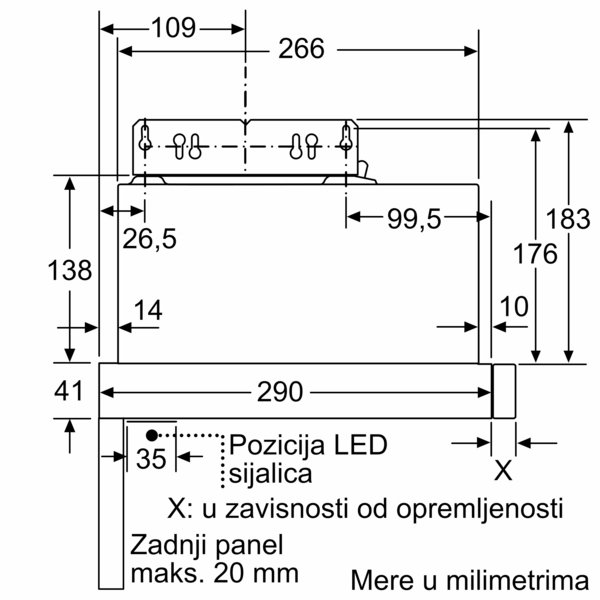 Series 2, telescopic cooker hood, 60 cm, Silver metallic, DFL064W54