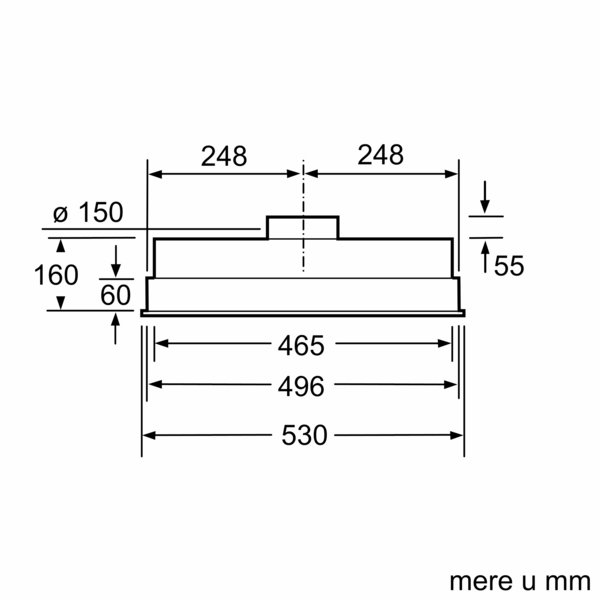 Series 4, canopy cooker hood, 53 cm, Silver metallic, DHL555BM