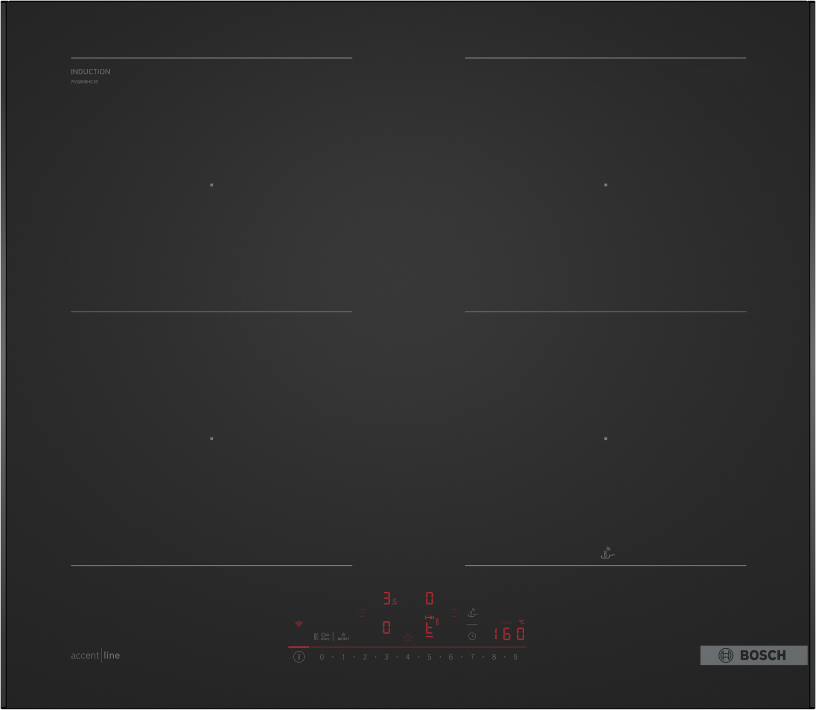 Serija 6, Indukciona ploča za kuvanje, 60 cm, Plavo crna, ugradnja sa okvirom, PVQ69BHC1E