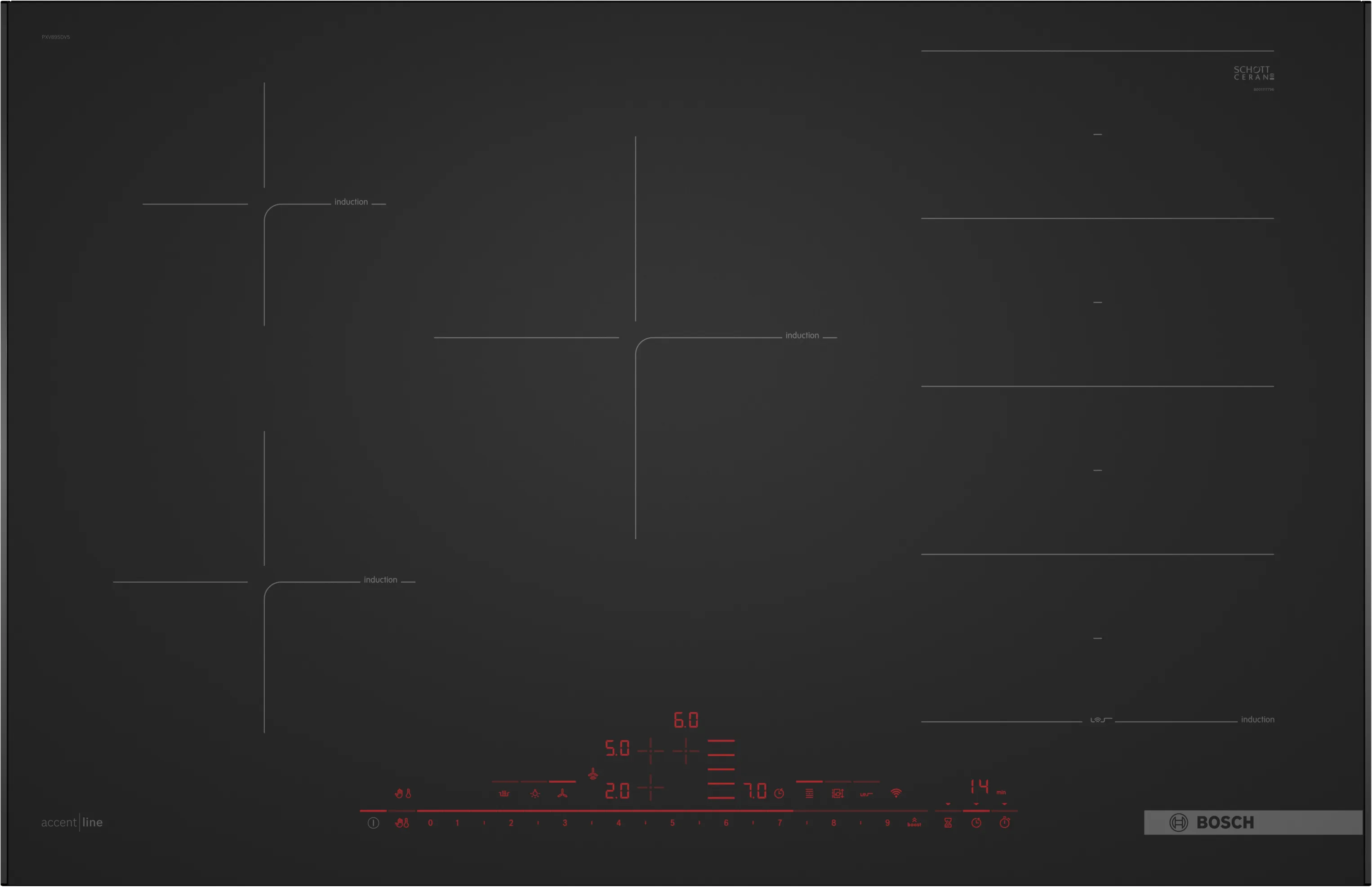 Serija 8, Indukciona ploča za kuvanje, 80 cm, Plavo crna, ugradnja sa okvirom, PXV89BDV1E