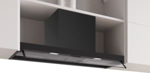 Series 4, Integrated Design Hood, 90 cm, clear glass, Matt black , DBB95CC60
