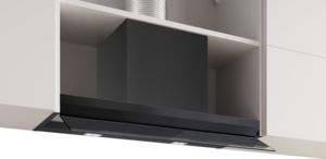 Series 6, Integrated Design Hood, 80 cm, clear glass black printed, Matt black , DBB87DP60