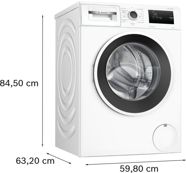 Series 4, washing machine, frontloader fullsize, 8 kg, 1200 rpm, WAN2406NBY