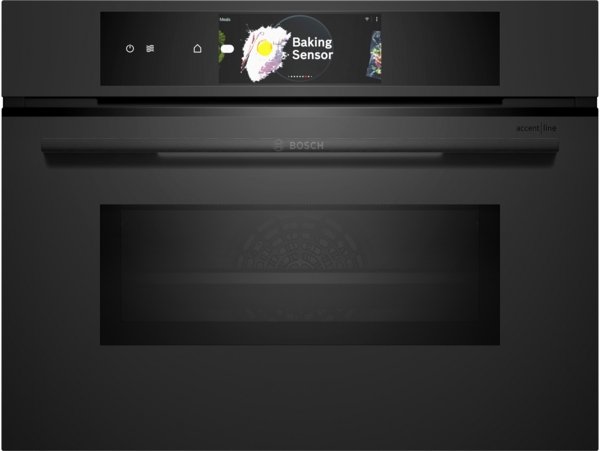 Series 8, Built-in compact oven with microwave function, 60 x 45 cm, Matt Black, CMG978NM1