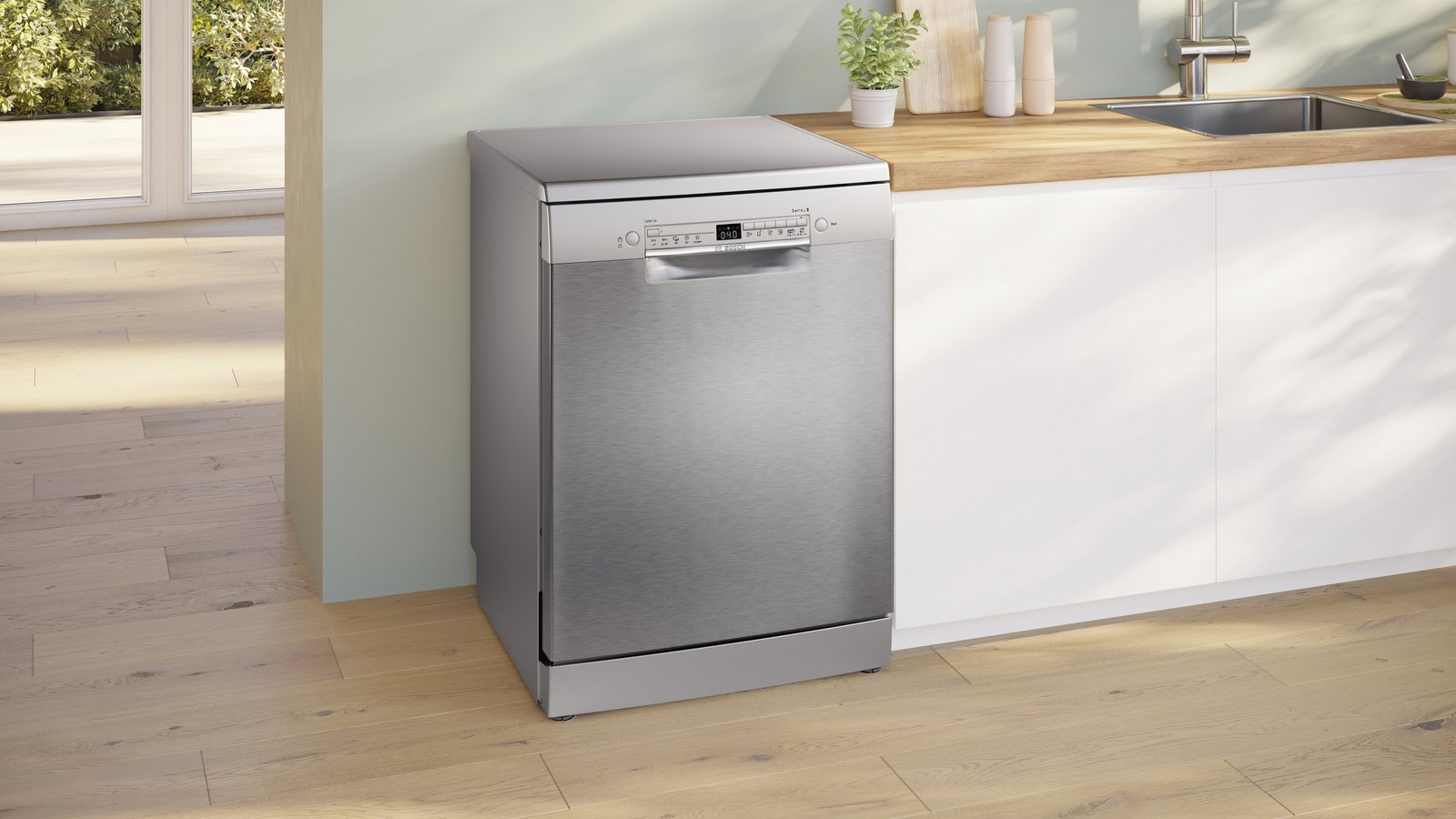 Series 2, free-standing dishwasher, 60 cm, Brushed steel anti-fingerprint, SMS2HTI06E
