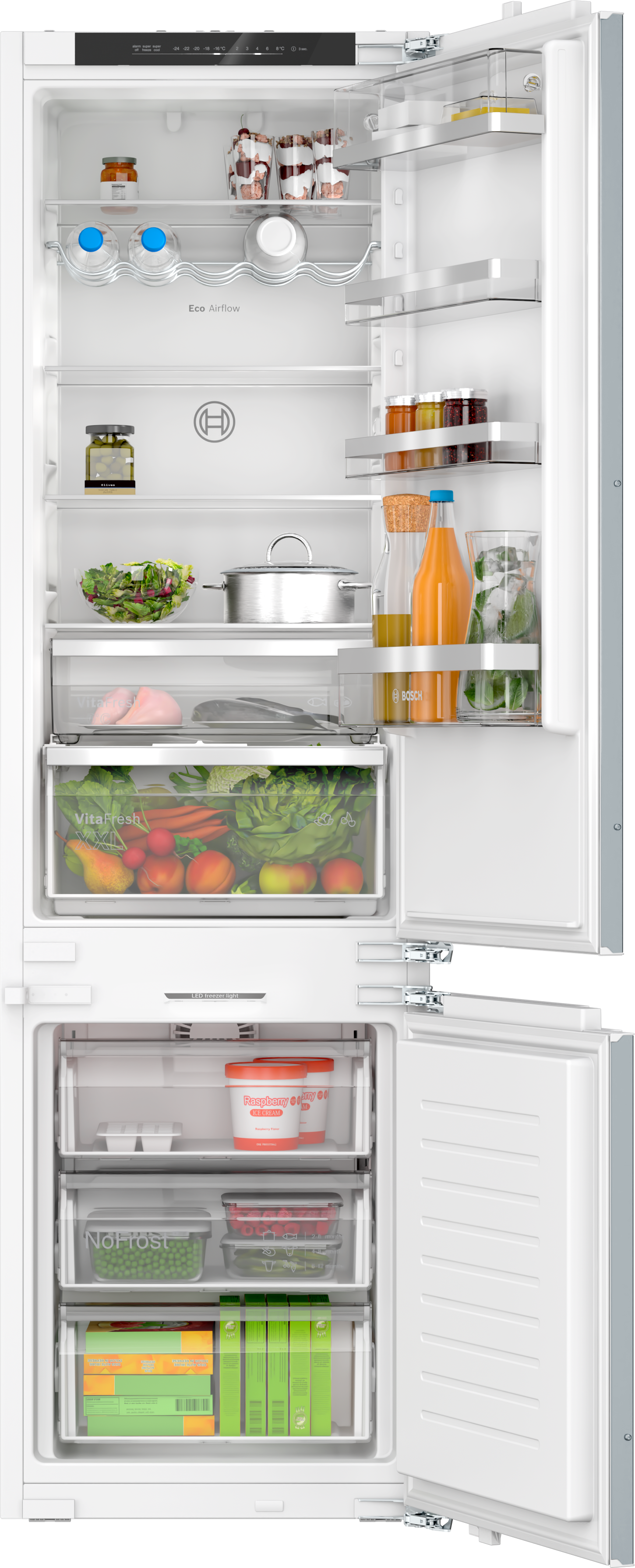 Serija 6, Ugradni frižider sa zamrzivačem dole, 193.5 x 55.8 cm, Fiksna šarka, lagano zatvaranje, KIN96ADC0