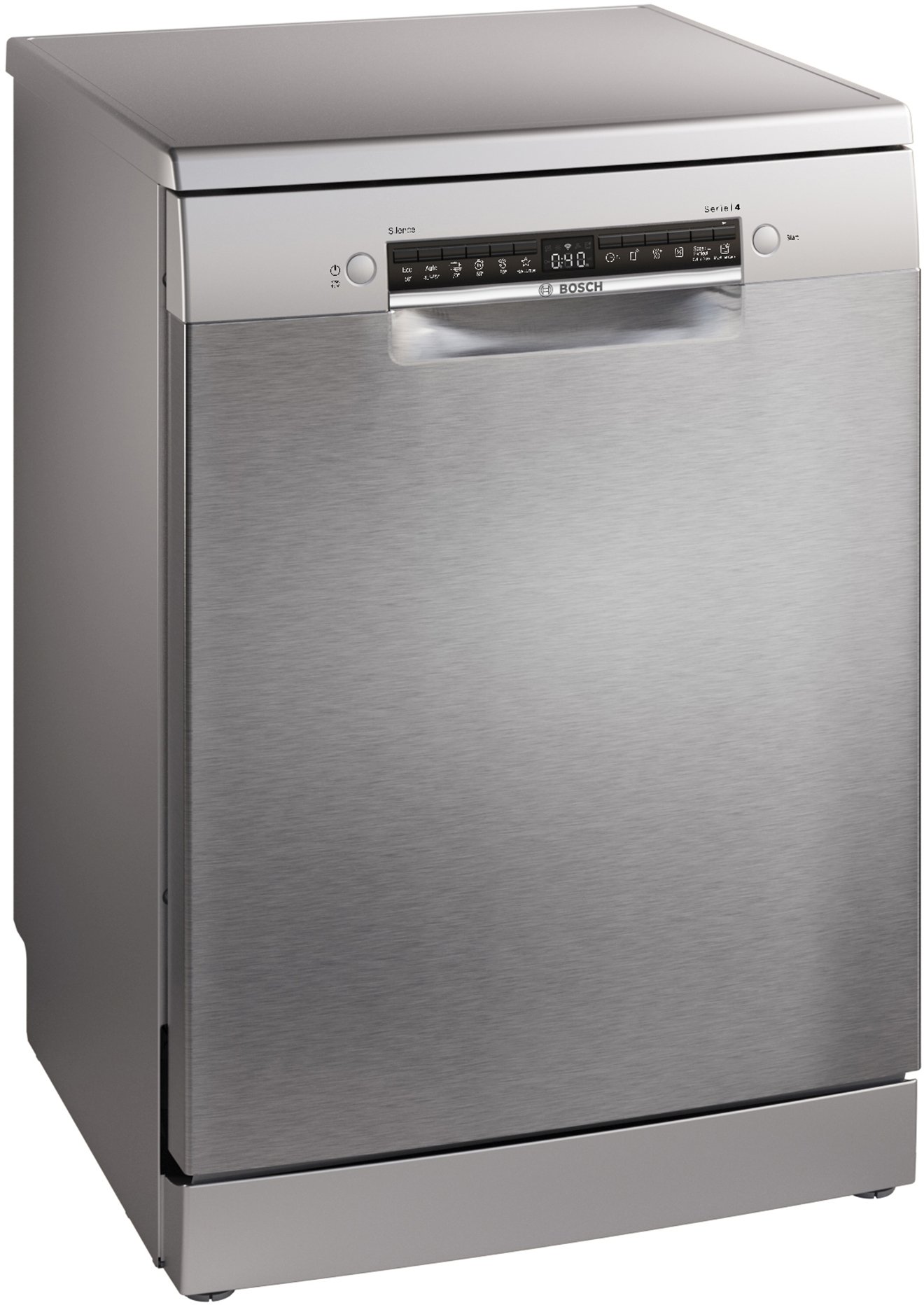 Serija 4, Samostojeća mašina za pranje sudova, 60 cm, Čelična mat obrada protiv otisaka prstiju, SMS4HTI16E