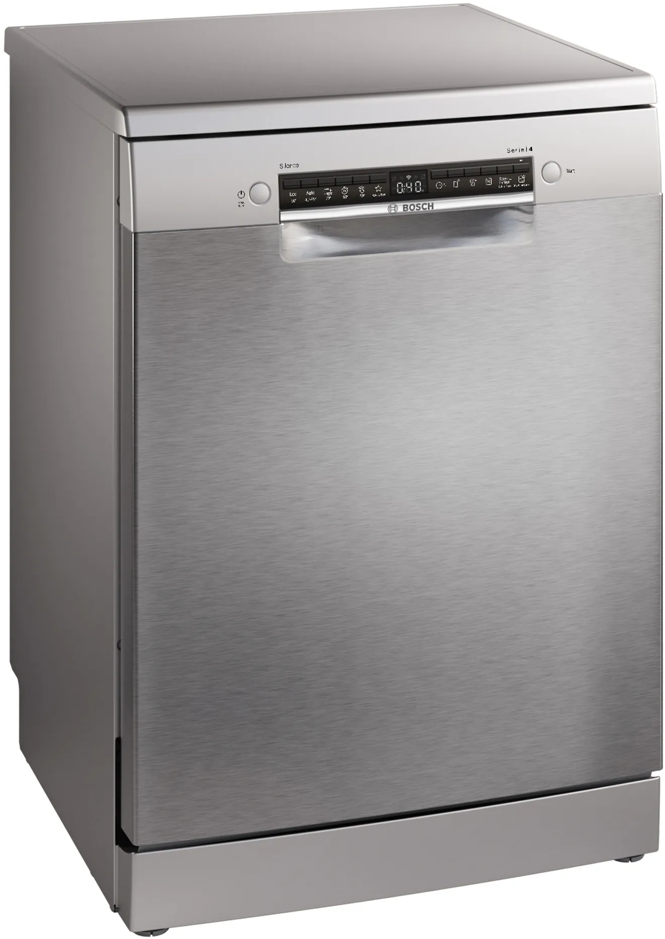 Serija 4, Samostojeća mašina za pranje sudova, 60 cm, Čelična mat obrada protiv otisaka prstiju, SMS4HVI14E