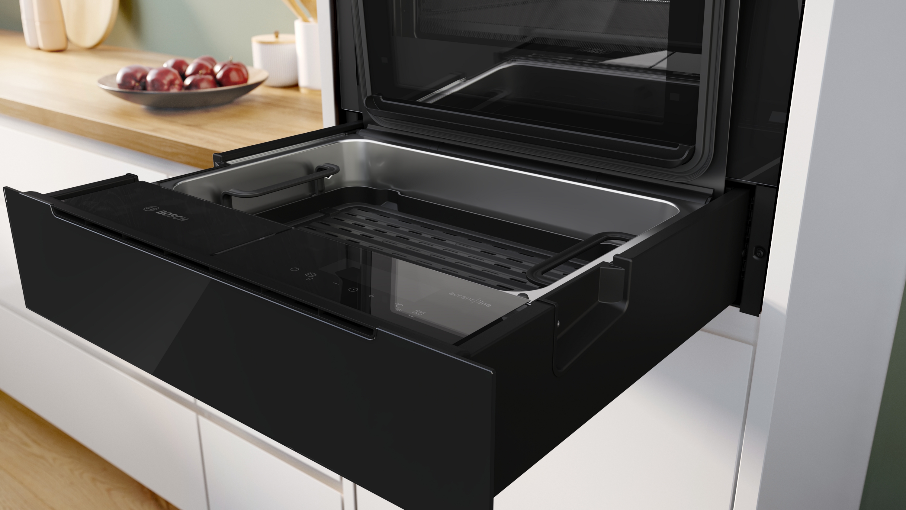 Series 8, Steam Drawer, 60 x 14 cm, Black, BDC9111B0