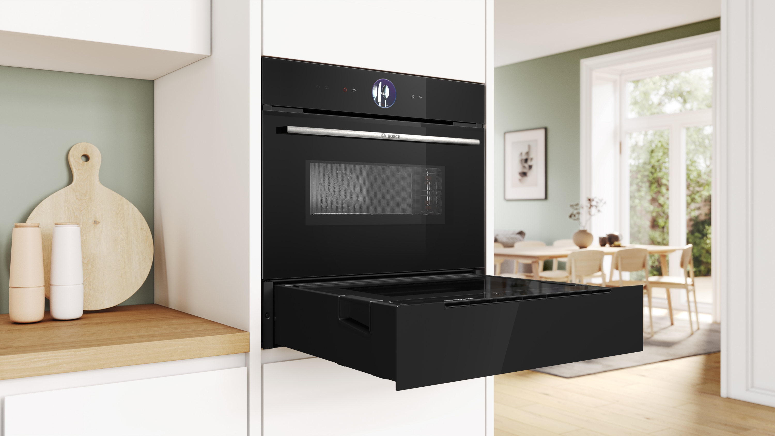 Series 8, Steam Drawer, 60 x 14 cm, Black, BDC7111B0