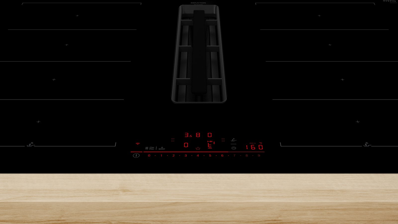 Serija 6, Indukciona ploča za kuvanje sa integrisanim aspiratorom, 80 cm, ugradnja bez okvira, PXL811H26E