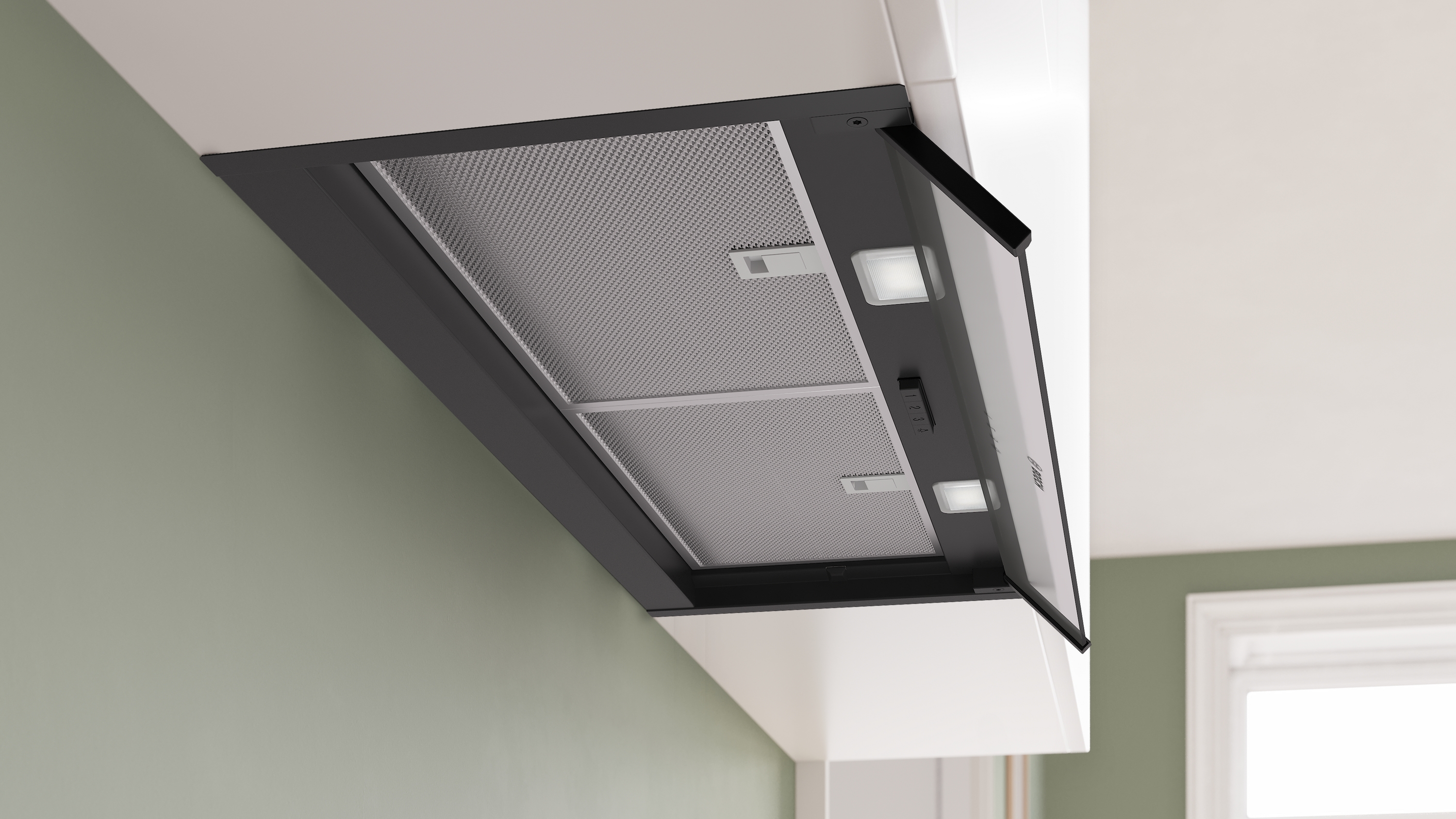 Series 4, Integrated Design Hood, 80 cm, clear glass, Matt black , DBB85CC60