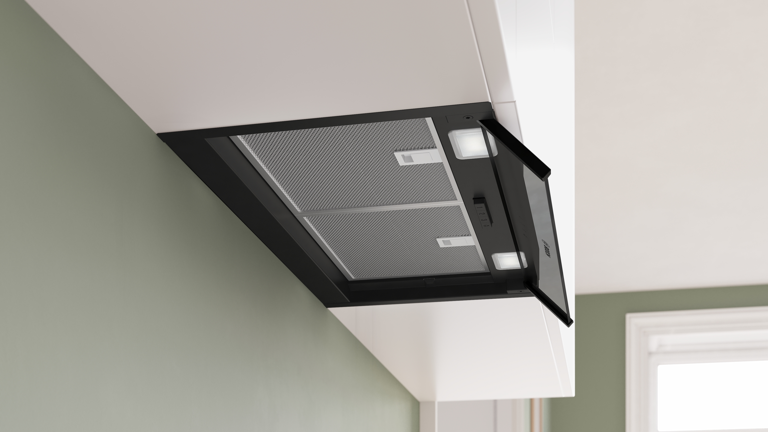 Series 4, Integrated Design Hood, 60 cm, clear glass, Matt black , DBB65CC60