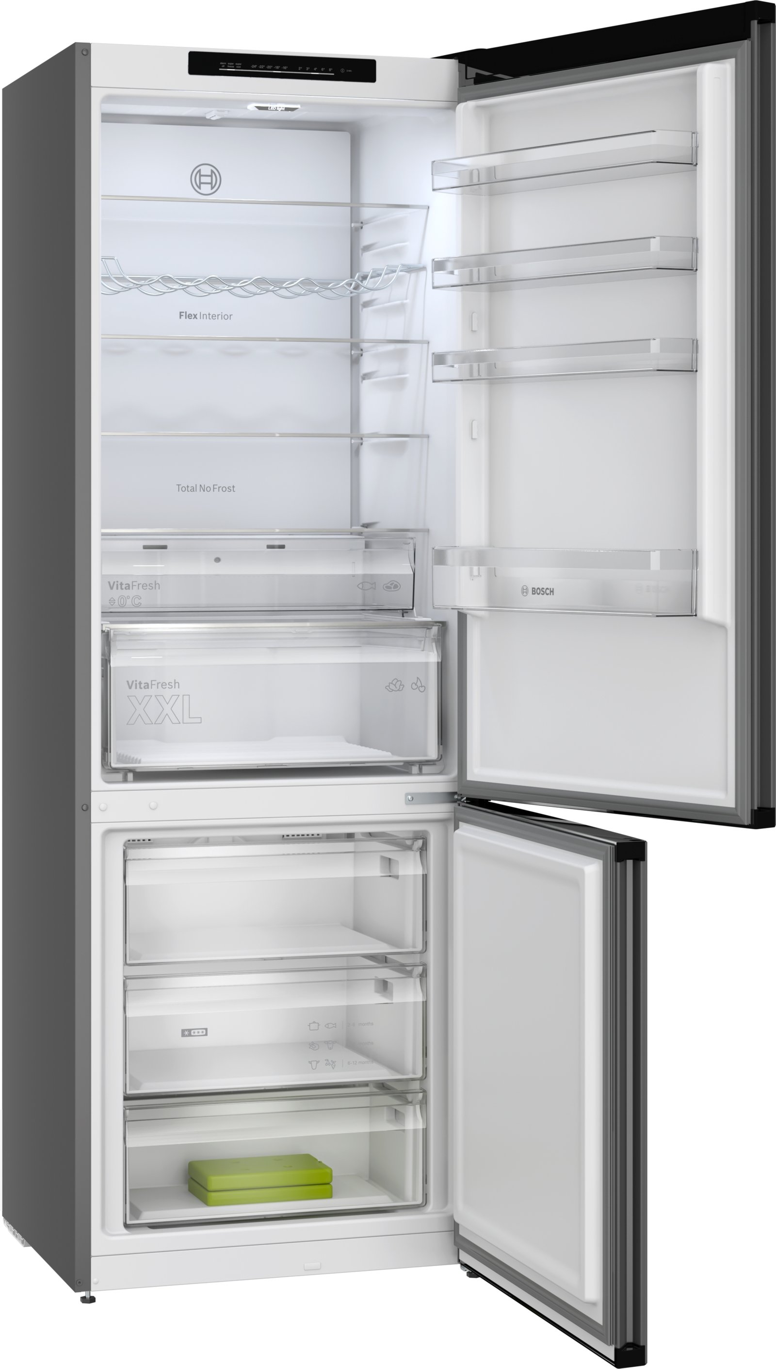 Serija 4, Samostojeći frižider sa zamrzivačem dole, 203 x 70 cm, Liveno gvožđe, Green Collection, Total No Frost, KGN49OCAF