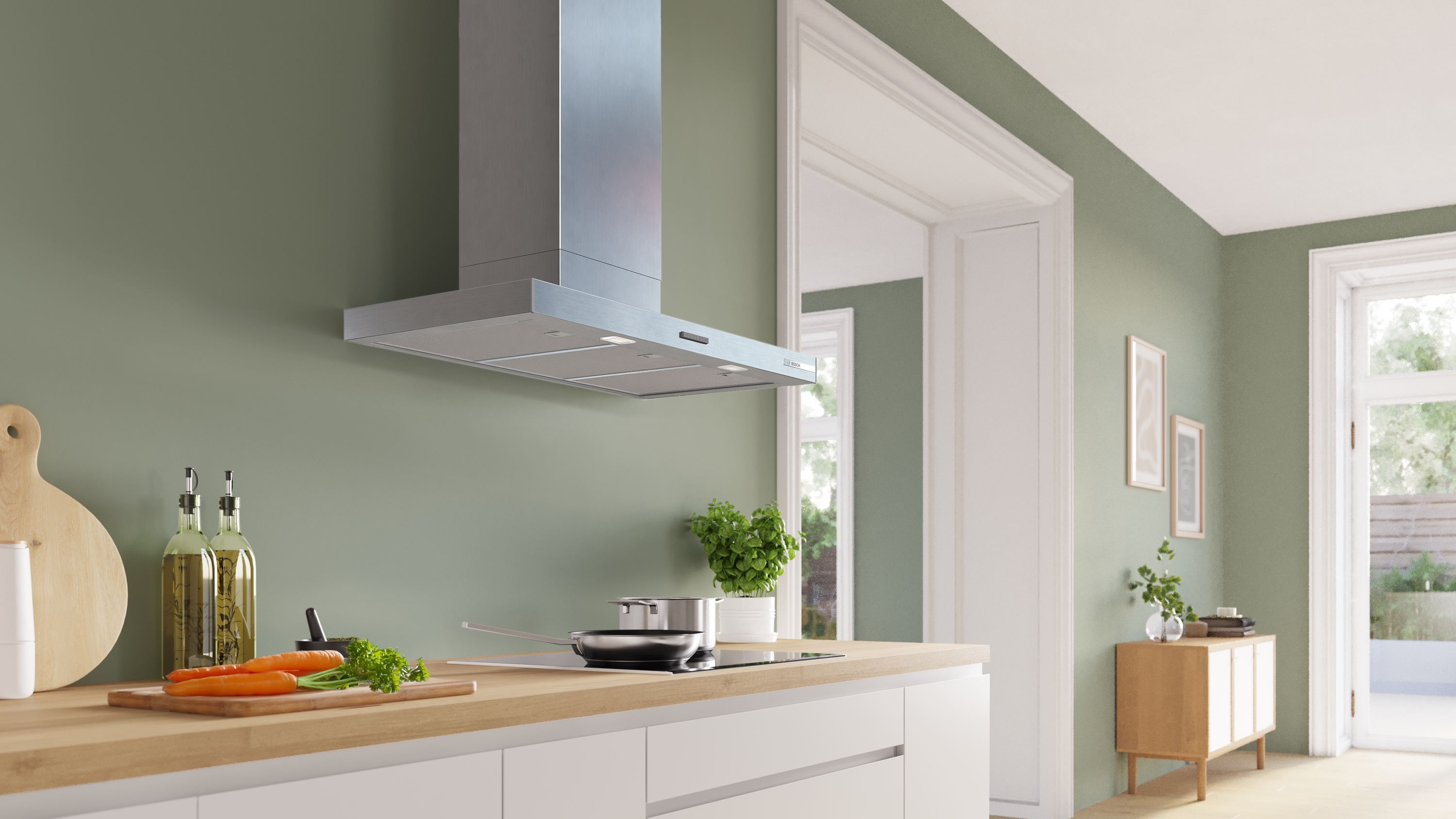 Series 2, wall-mounted cooker hood, 90 cm, Stainless steel look, DWB93BC30