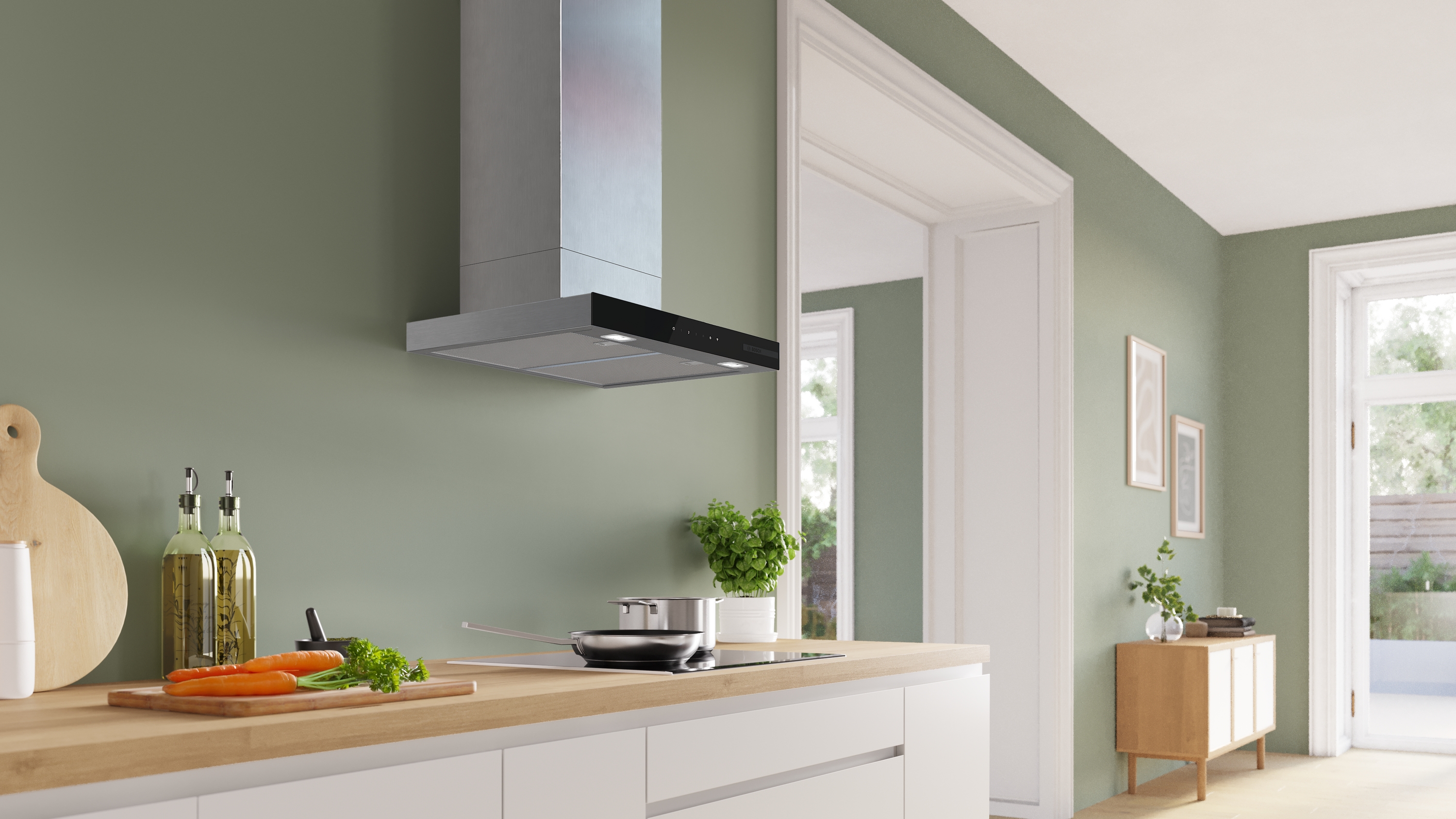 Series 6, wall-mounted cooker hood, 60 cm, Stainless steel look, DWB67DN30