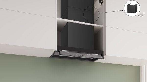 Series 4, Integrated Design Hood, 60 cm, clear glass, Matt black , DBB65CC60