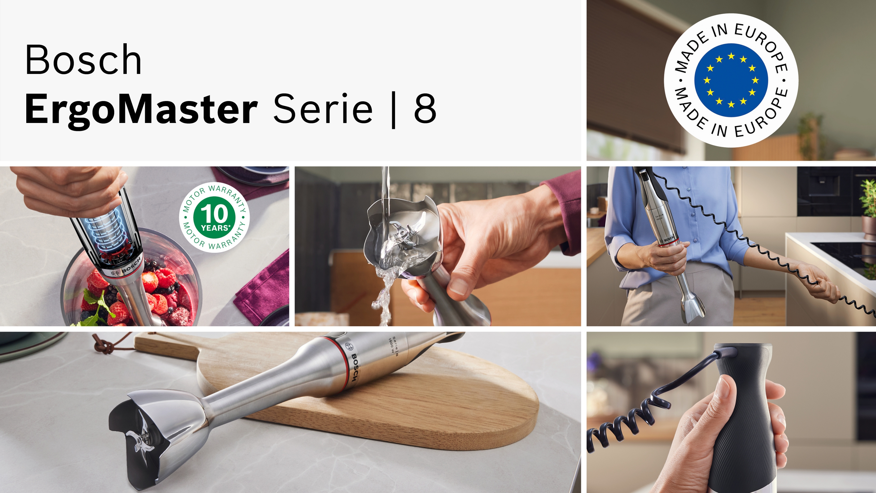 Series 8, Hand blender, ErgoMaster, 1500 W, Stainless steel, MSM8M950