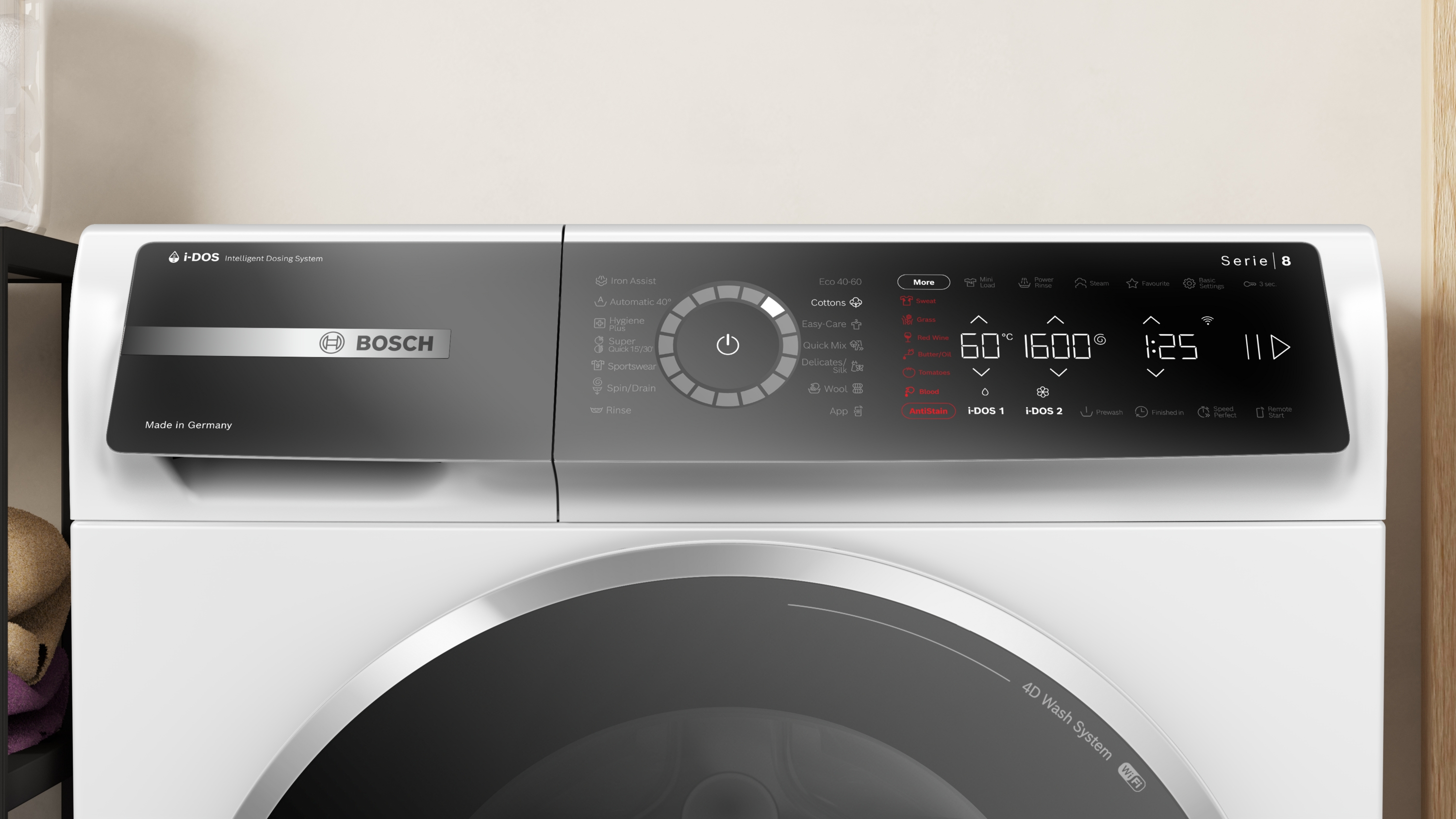 Series 8, washing machine, frontloader fullsize, 11 kg, 1600 rpm, WGB266A4BY