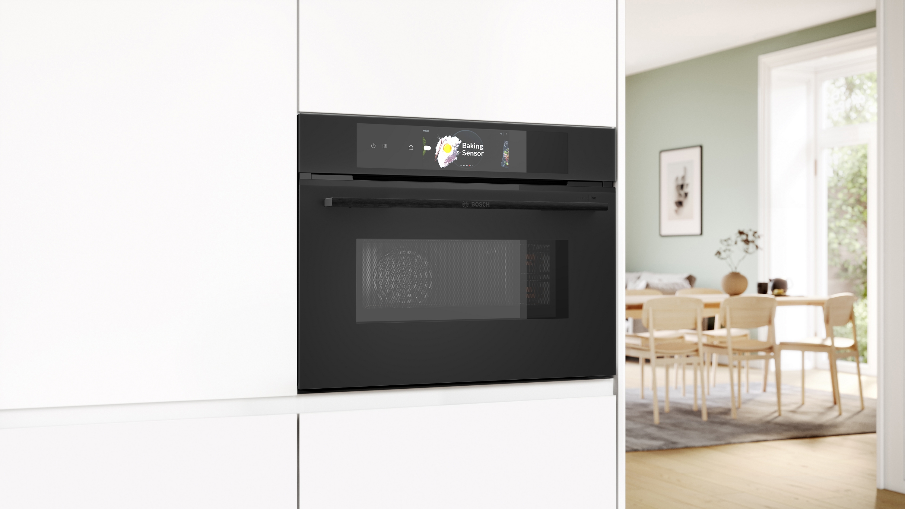 Series 8, Built-in compact oven with microwave function, 60 x 45 cm, Matt Black, CMG978NM1