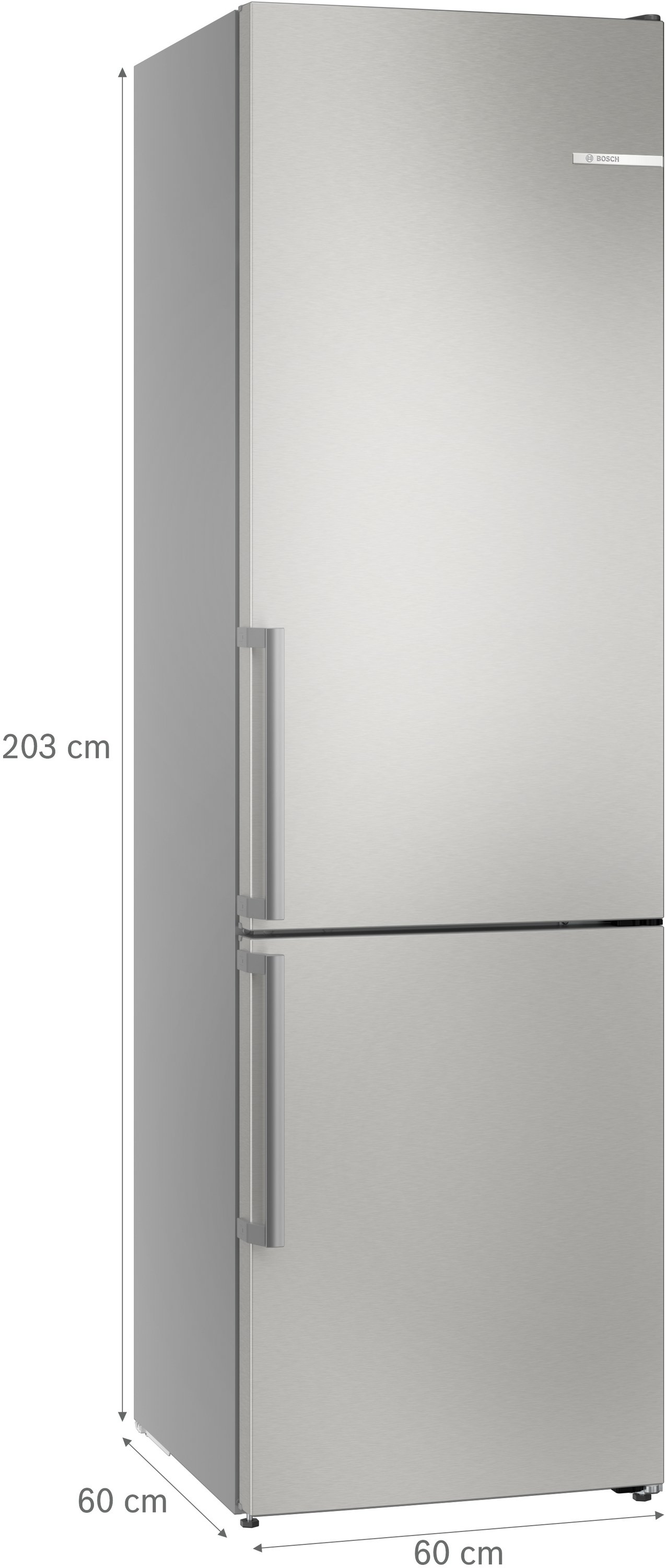 Serija 6, Samostojeći frižider sa zamrzivačem dole, 203 x 60 cm, Čelična mat obrada protiv otisaka prstiju, Total No Frost, KGN39AIAU